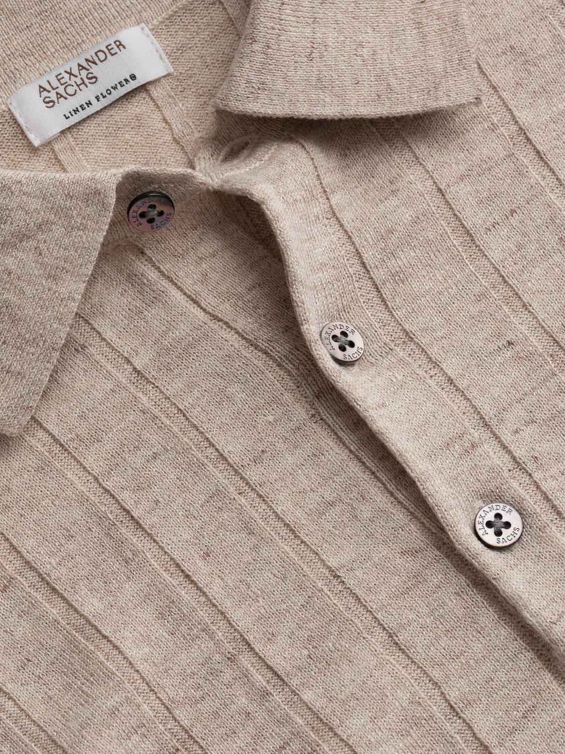 Ribbed Polo - Beige