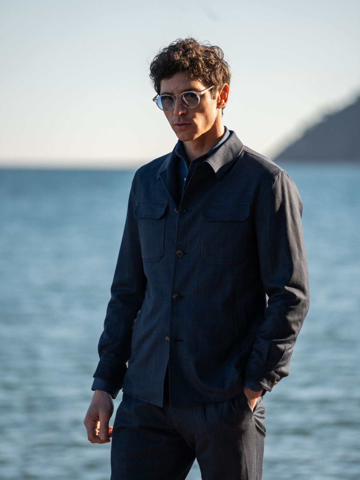 Jersey Overshirt - Navy