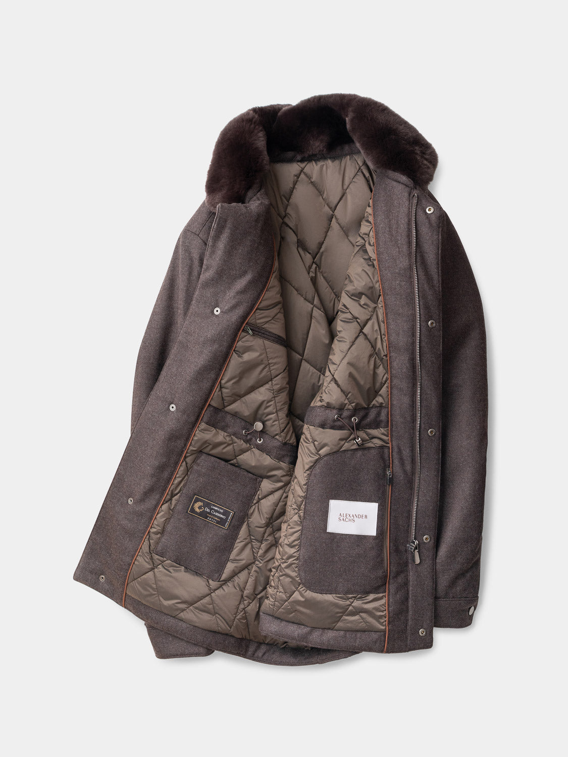 Field Jacket with Fur Collar - Chocolate