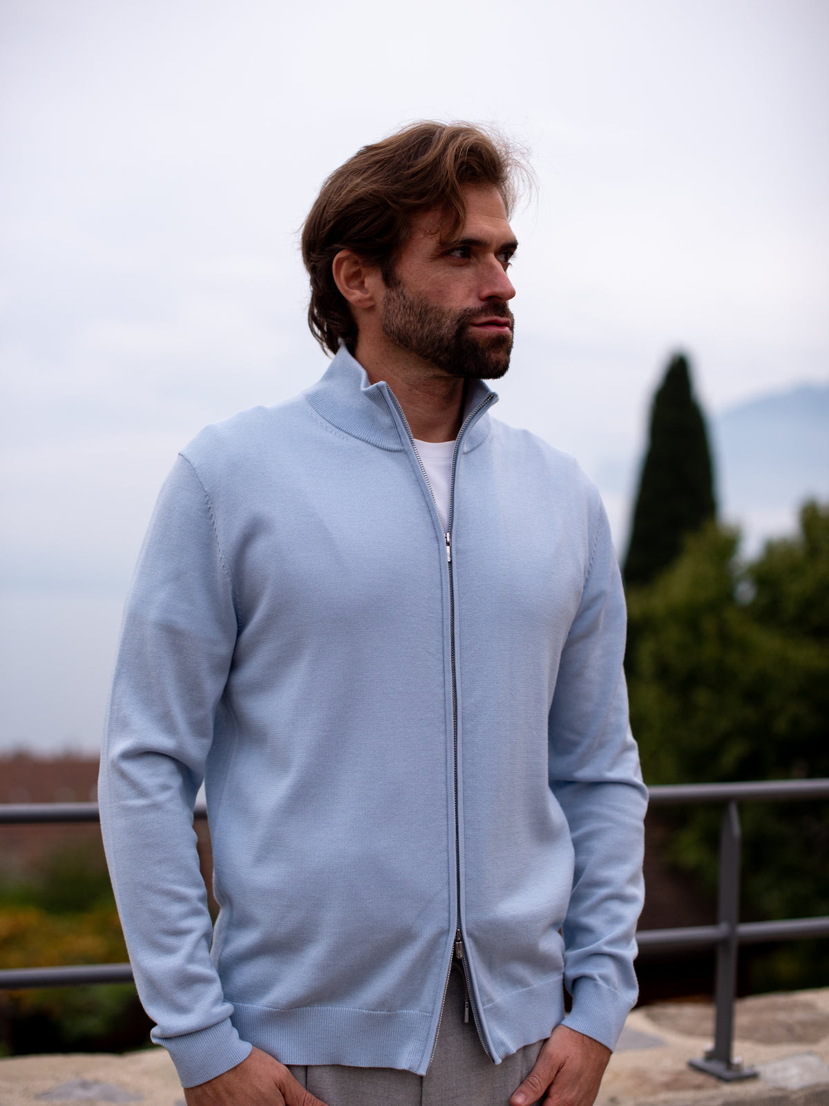 Zipper sweater - Sky Blue