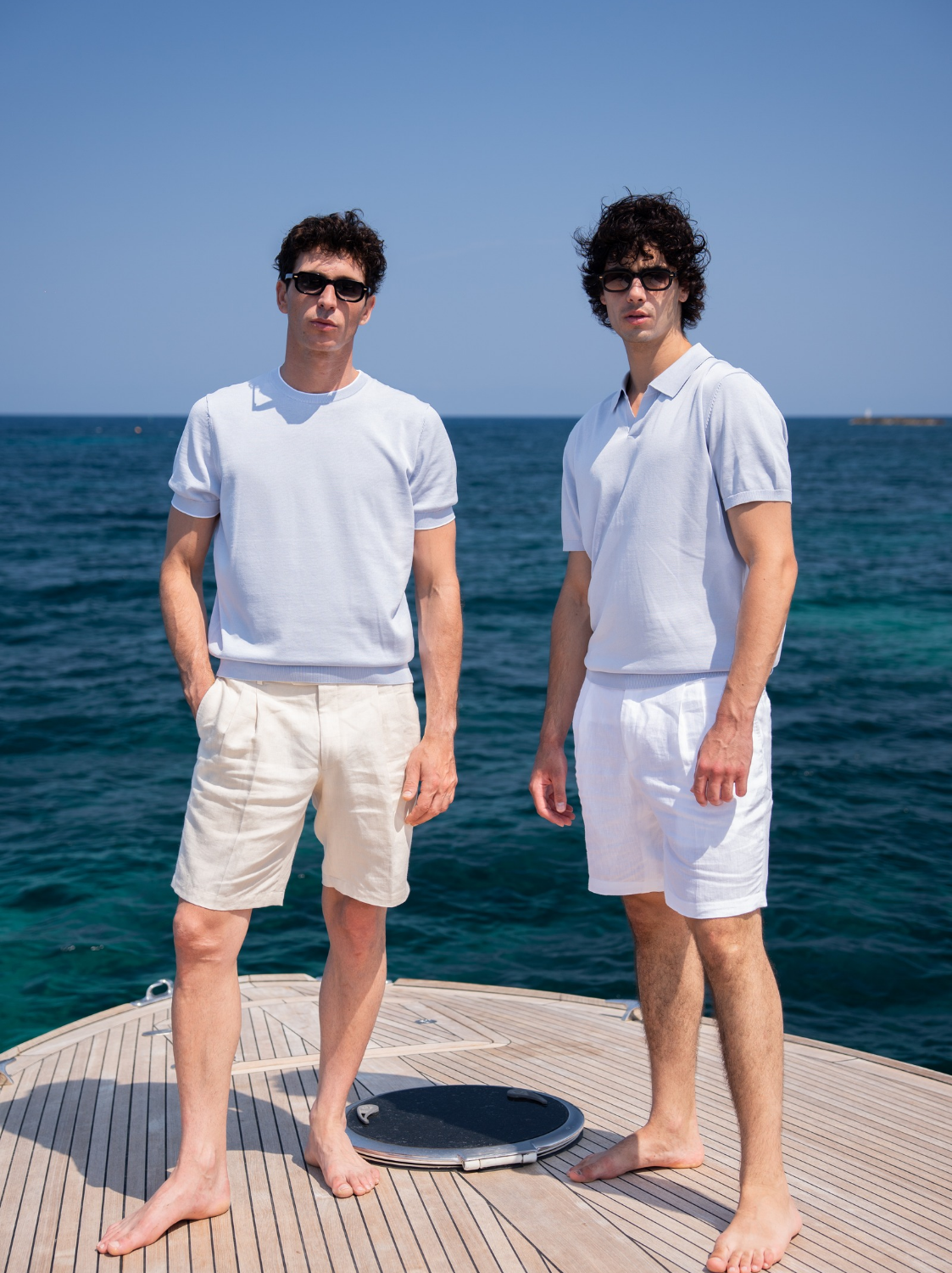 Two-pleats Linen Short - White