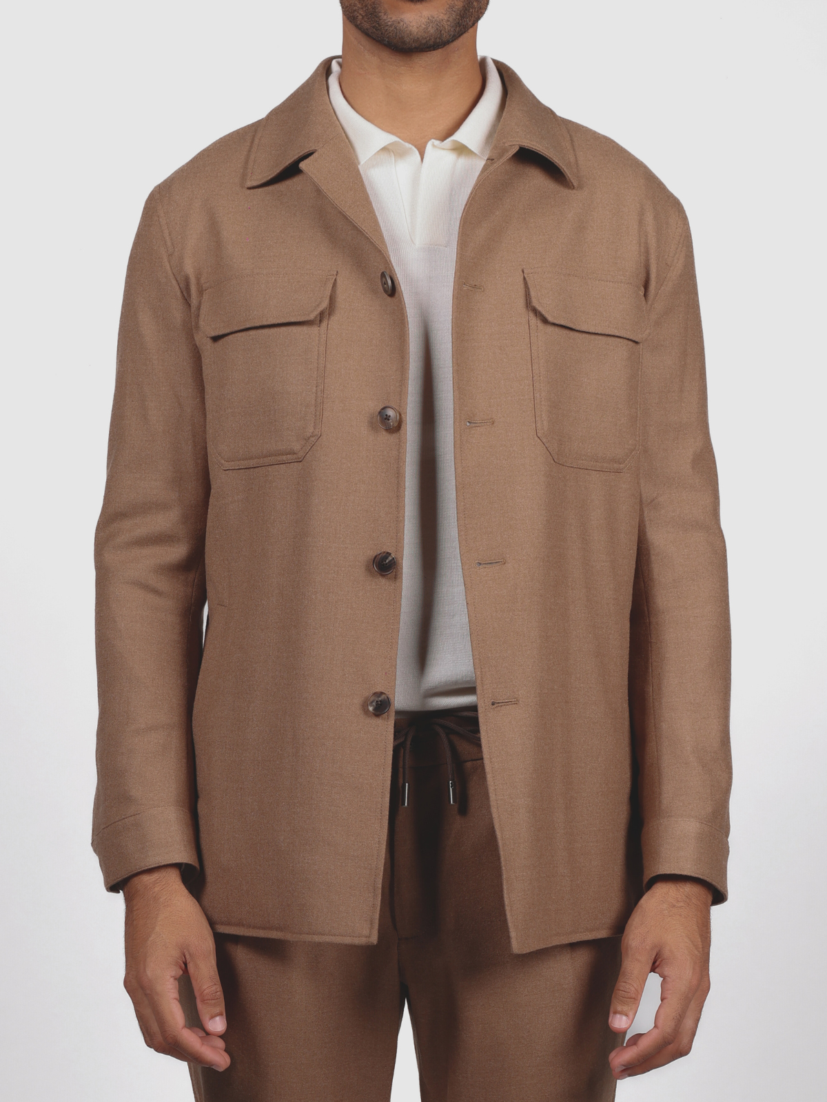 Overshirt Flanella Stretch - Camel