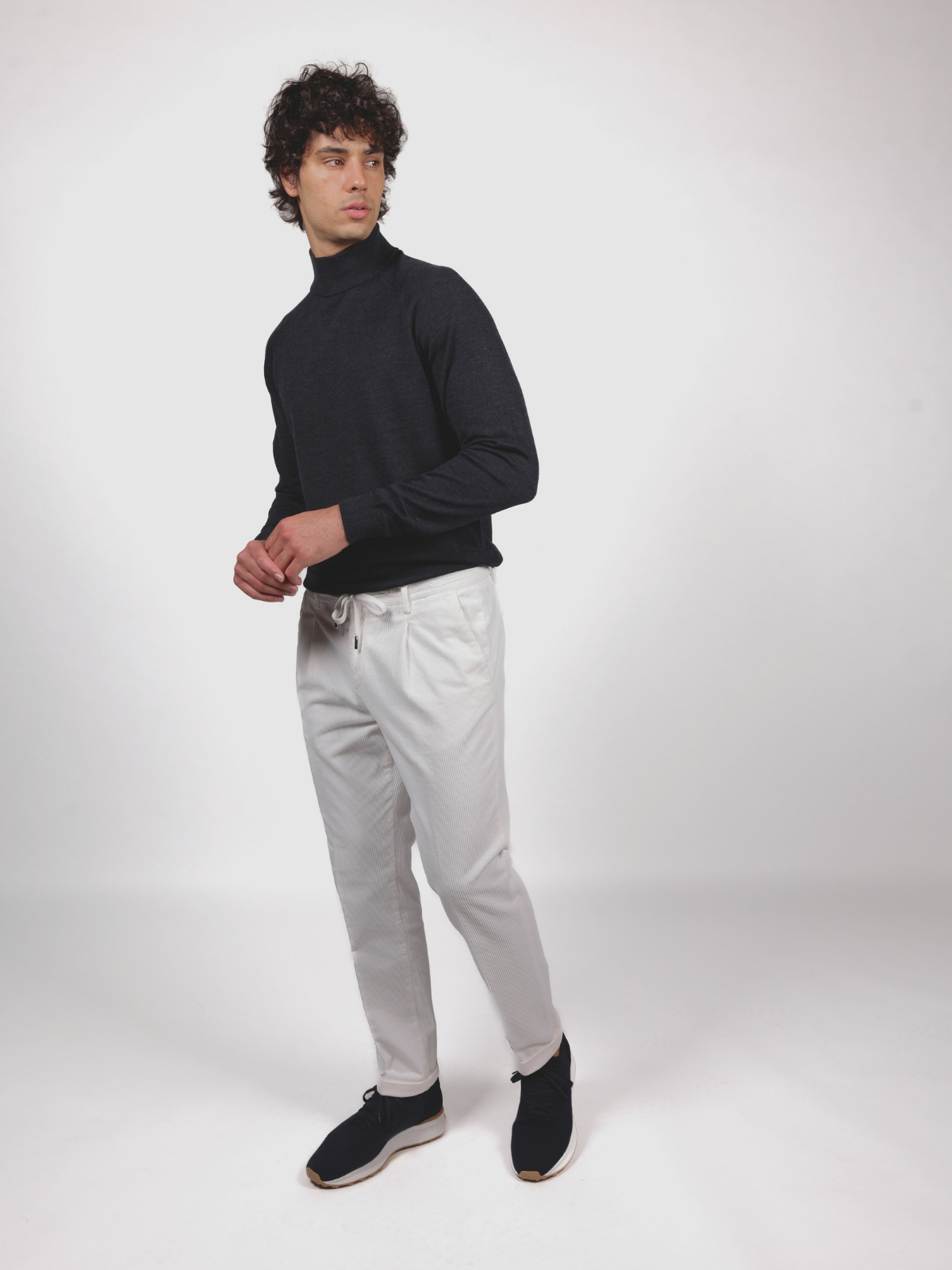 Granite blue knitted mock neck