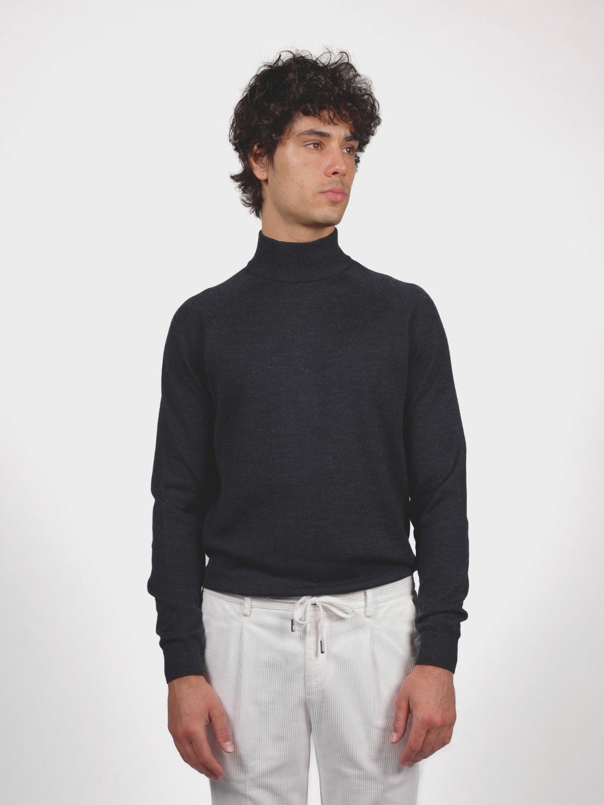 Granite blue knitted mock neck