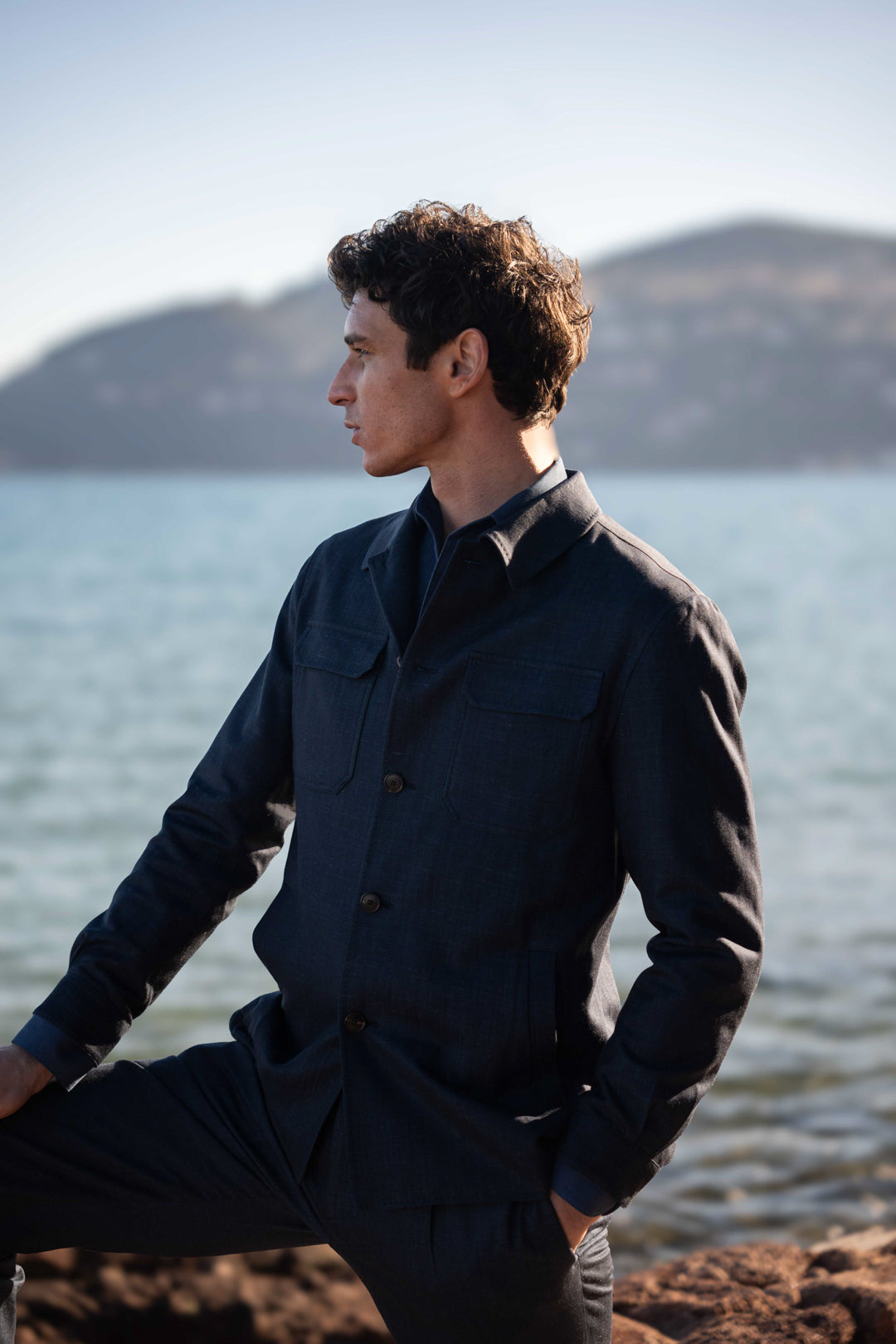 Jersey Overshirt - Navy