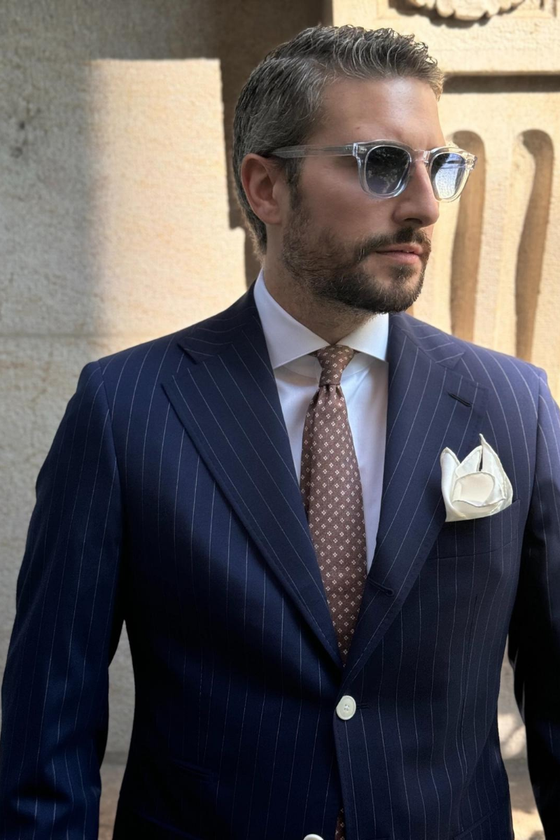 Limited Suit Napoli Travel Line - Blue Stripes