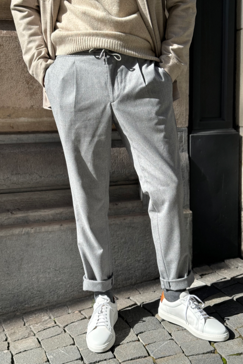 JOGGER PANTS FLANELLA - ICE