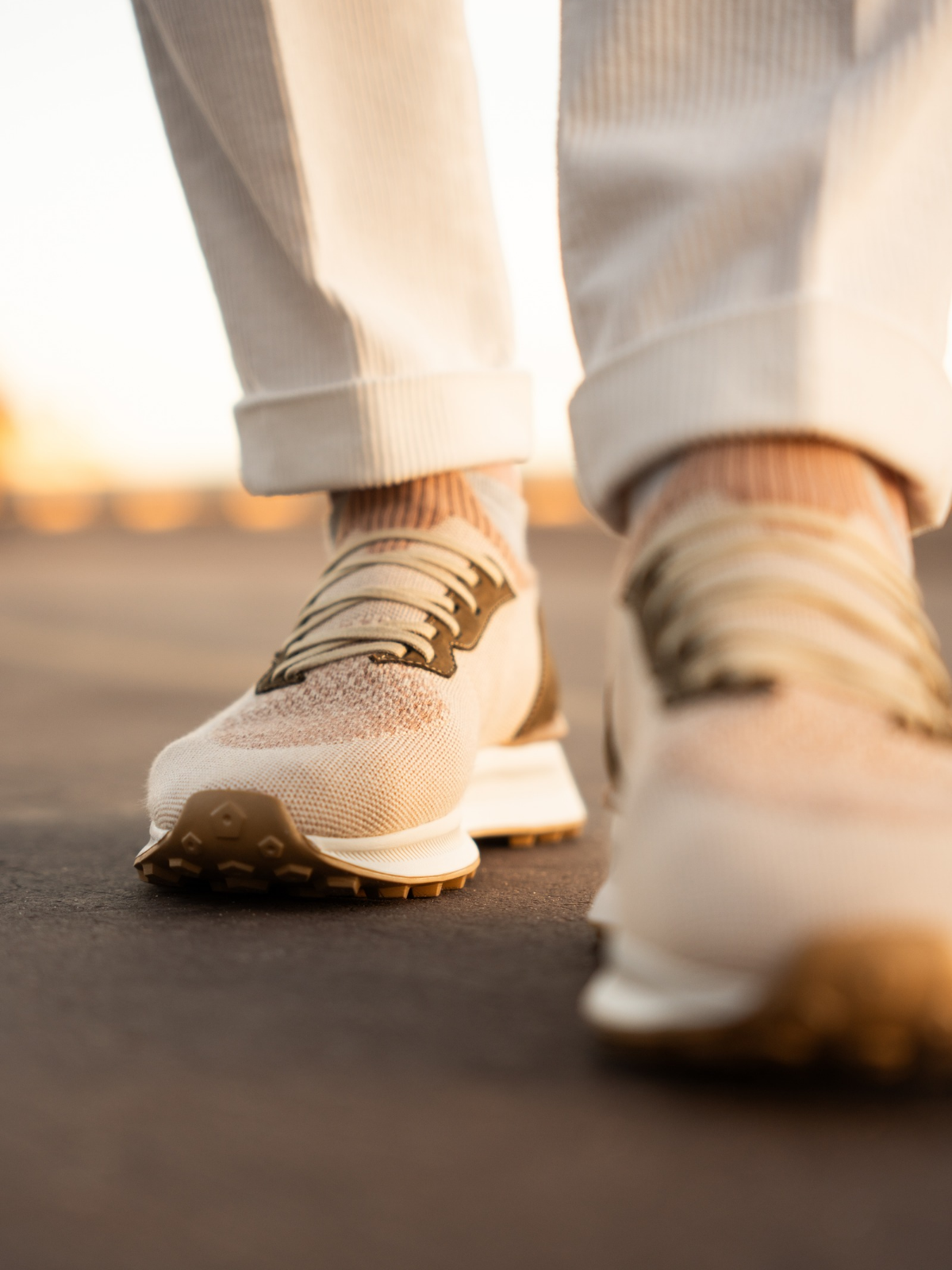 Knitted sneakers 001 - Beige tonal