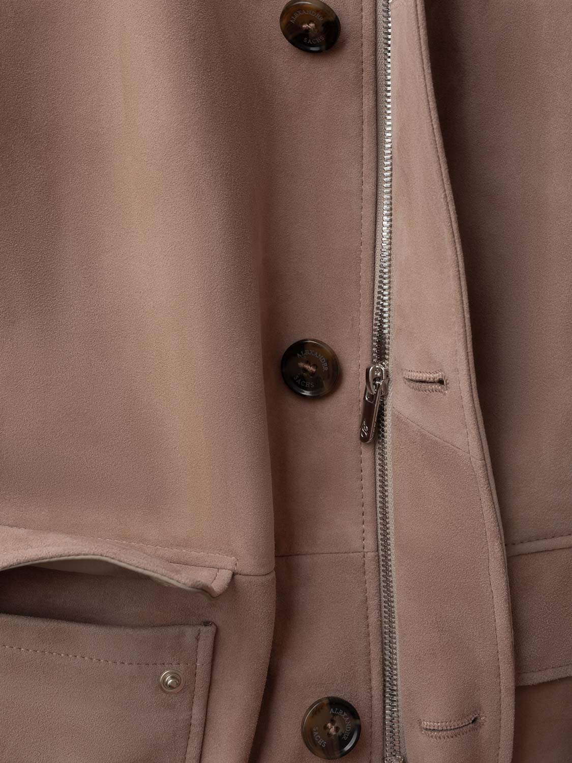 Speedster Jacket in Suede Leather - Grège