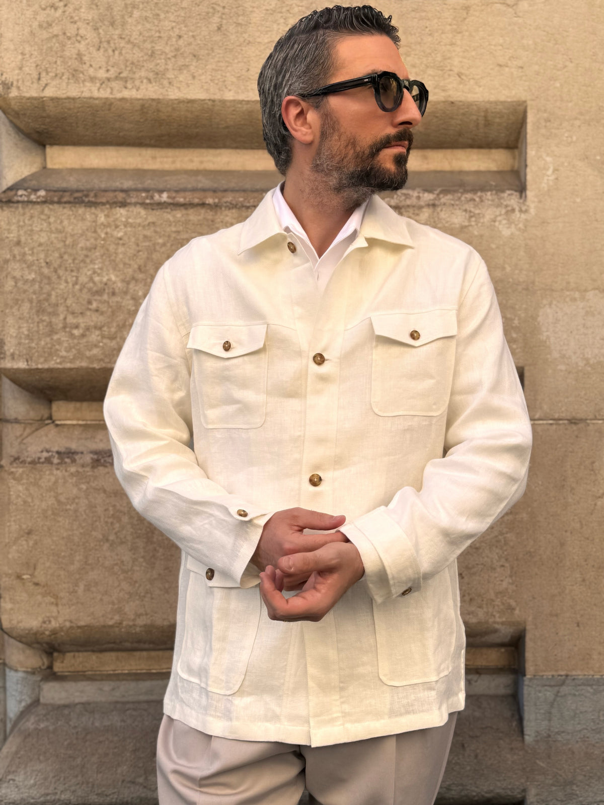 Neapolitan Overshirt - Ivory