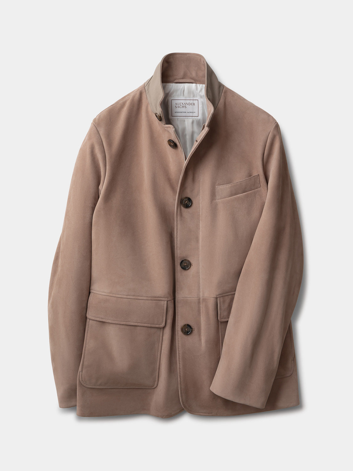 Speedster Jacket in Suede Leather - Grège