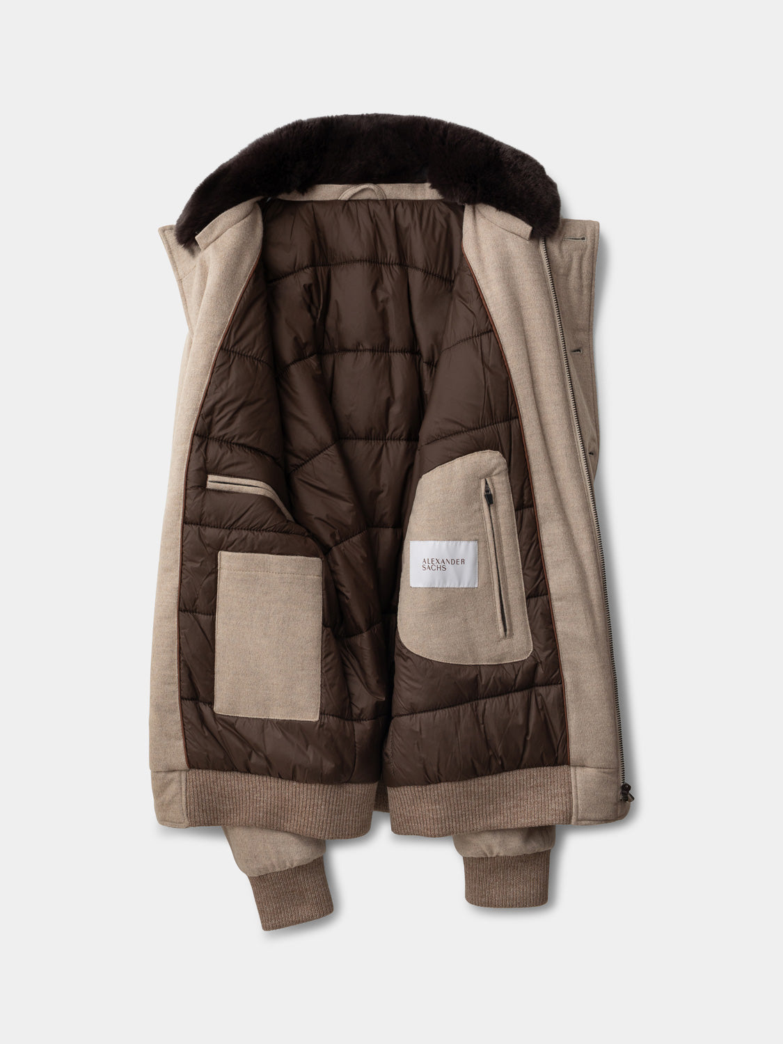 Blouson with Fur Collar - Sand