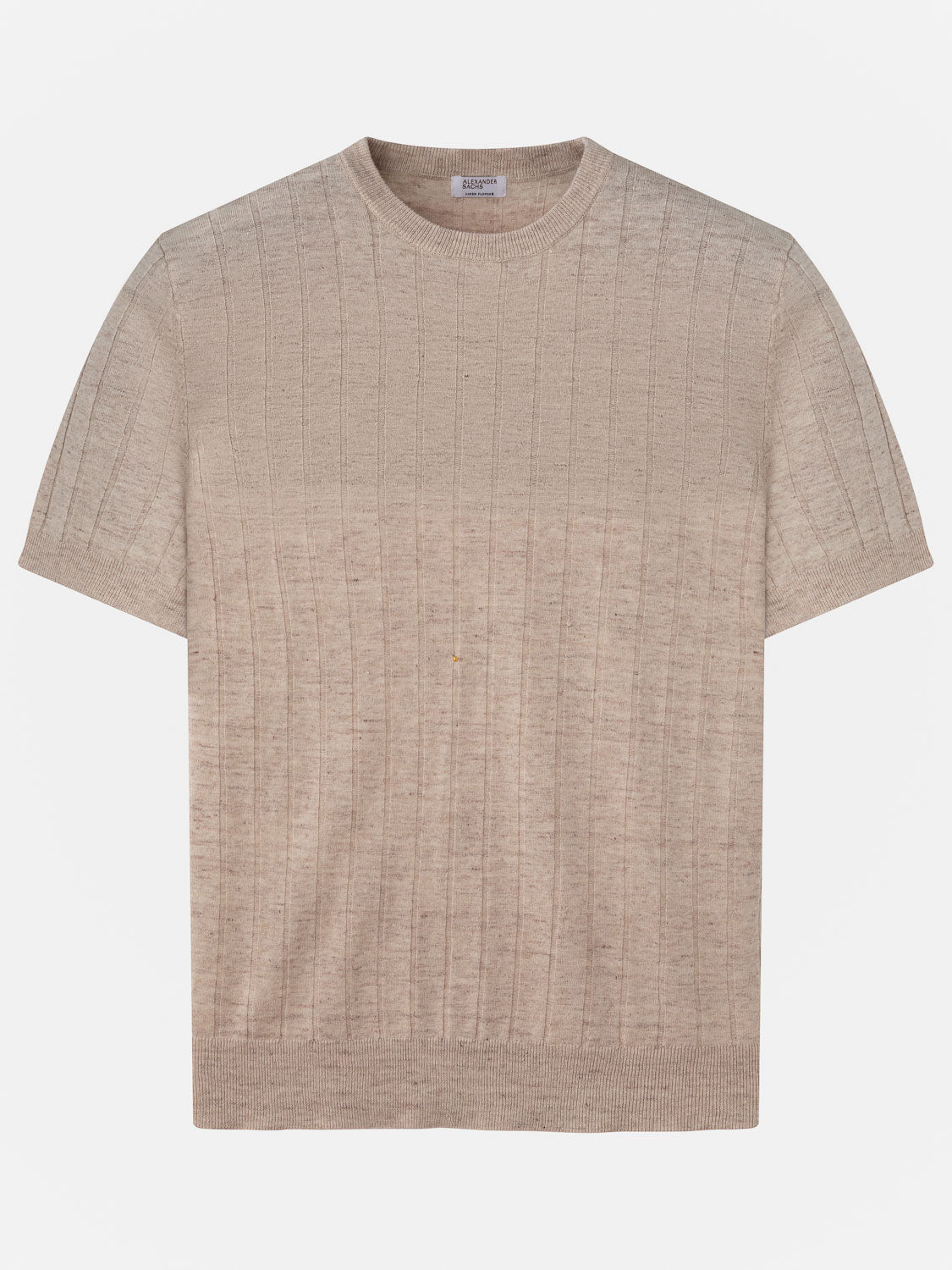 Ribbed T-shirt  - Beige