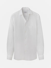 Hidden Button Down Shirt - White Linen