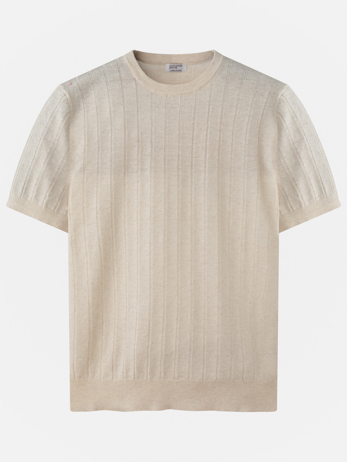 Ribbed T-shirt  - Cream