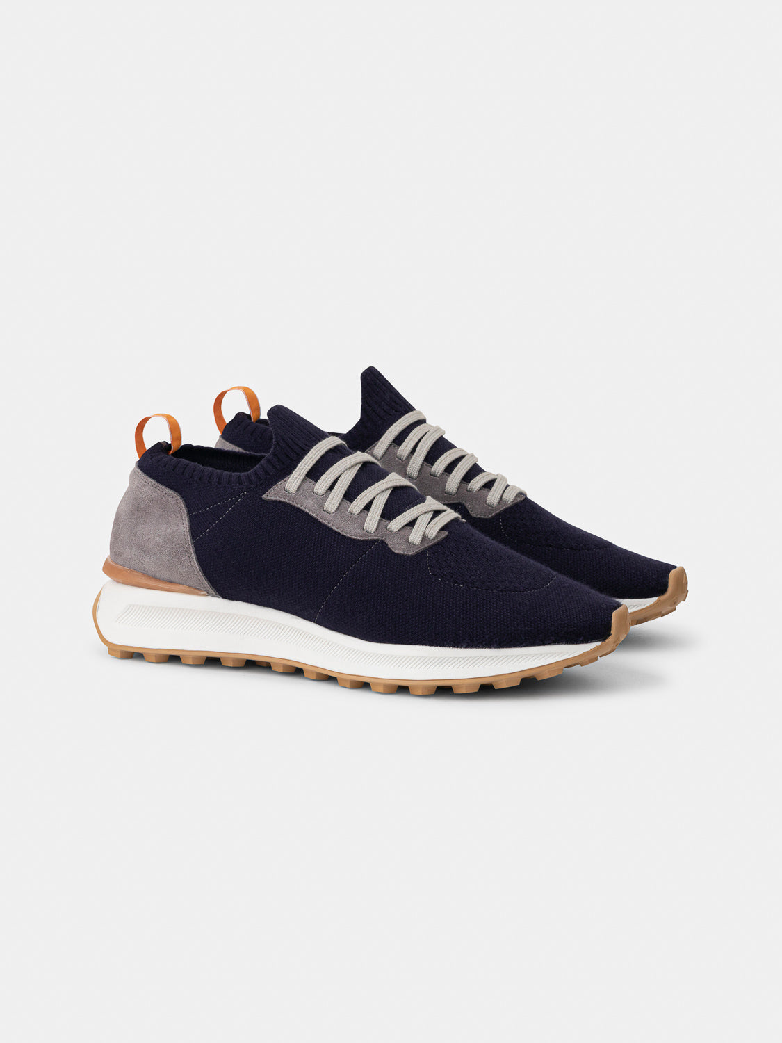 Knitted sneakers 003 - Navy & Light Grey