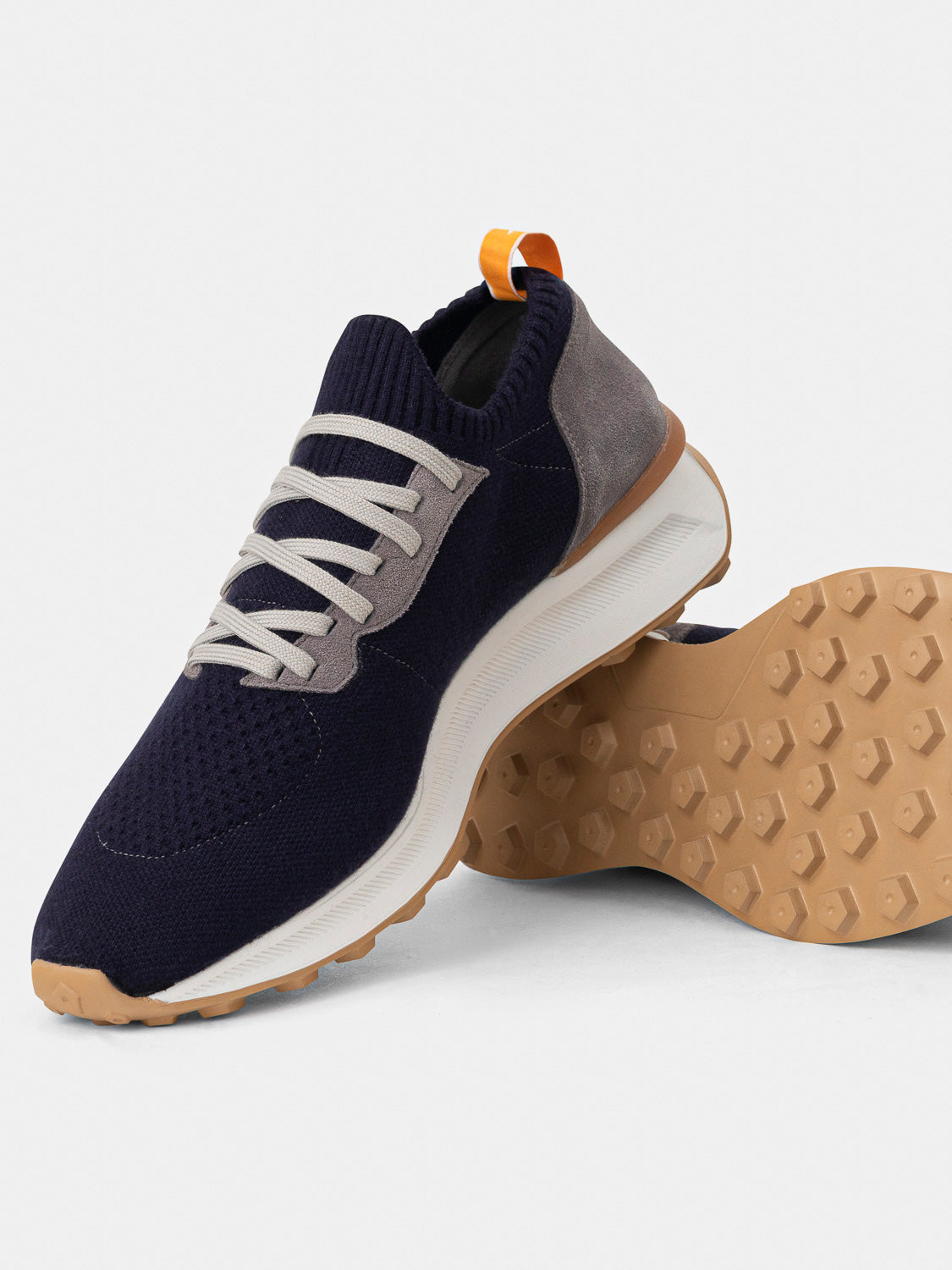 Knitted sneakers 003 - Navy & Light Grey