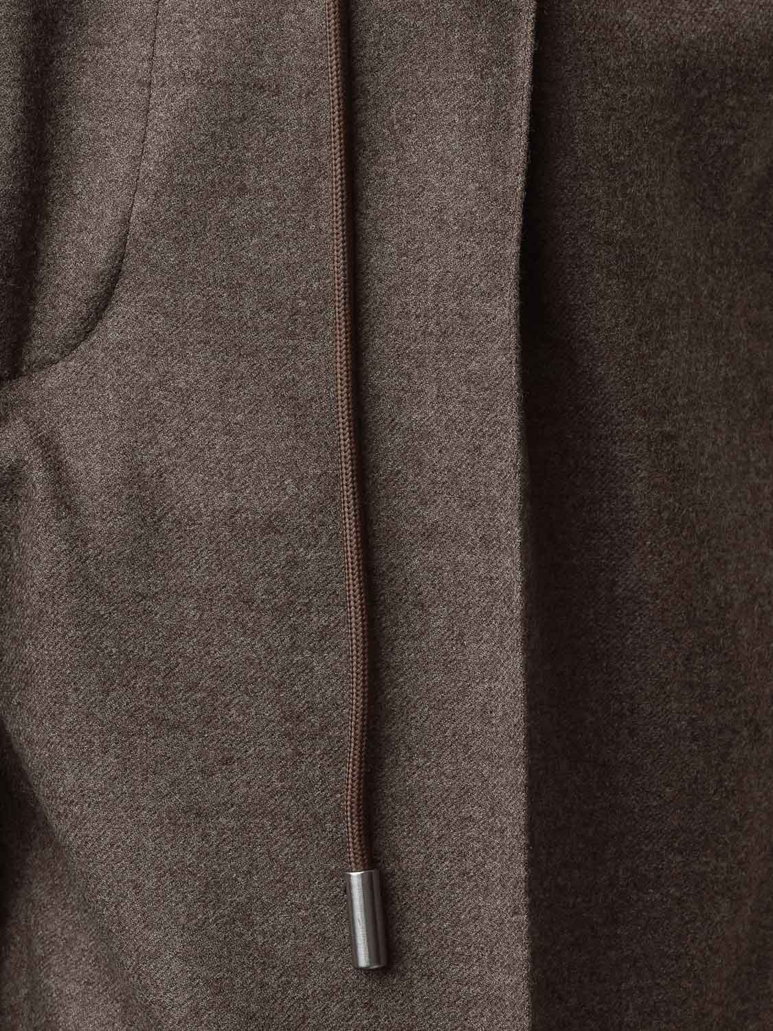 Flannel Jogger Pants with pin tuck - Taupe