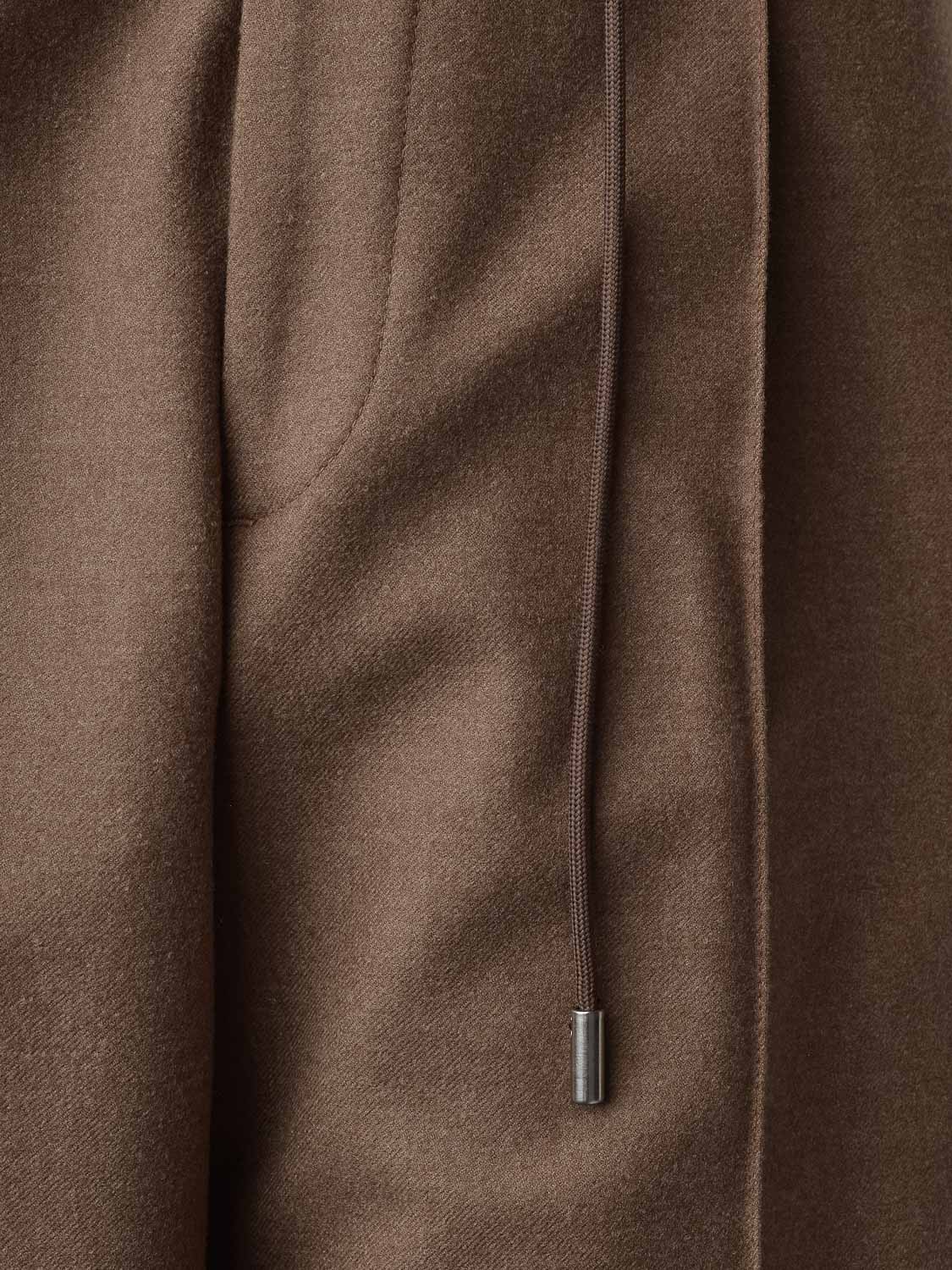 Flannel Jogger Pants with pin tuck - Camel