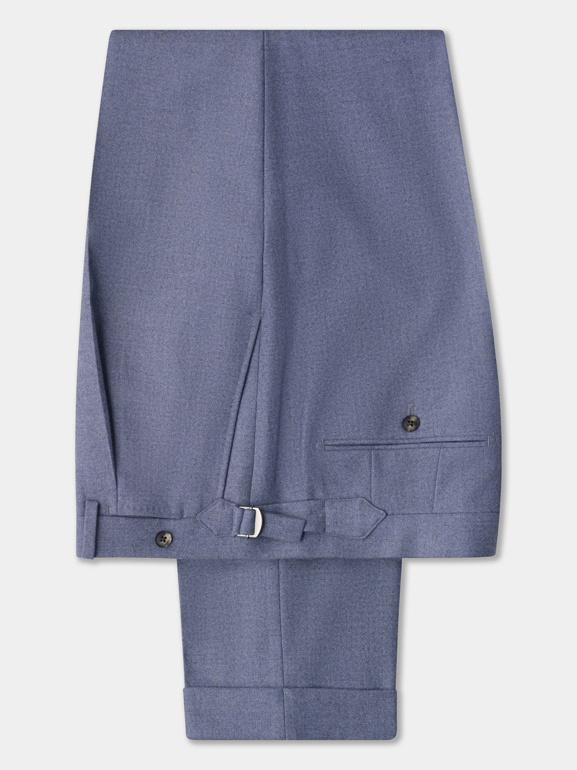 Flannel Double Breasted Suit - Steel Blue