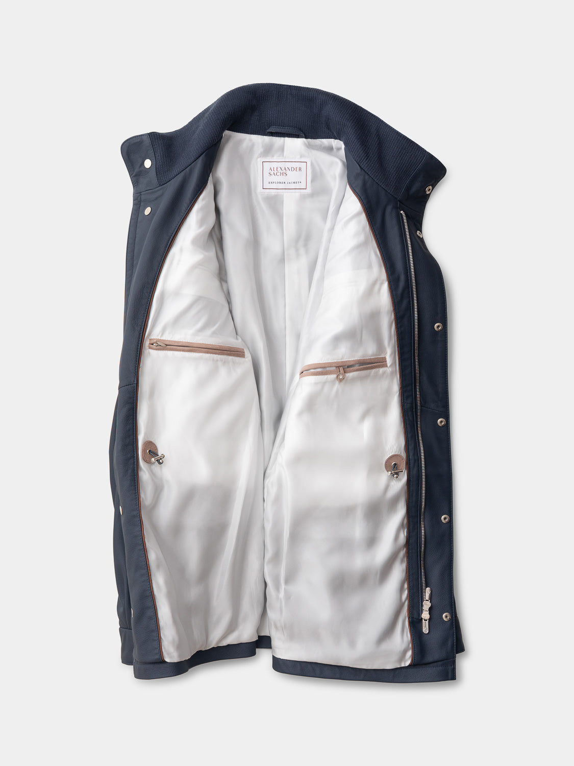 Explorer Jacket in Grain Leather - Ombre Blue