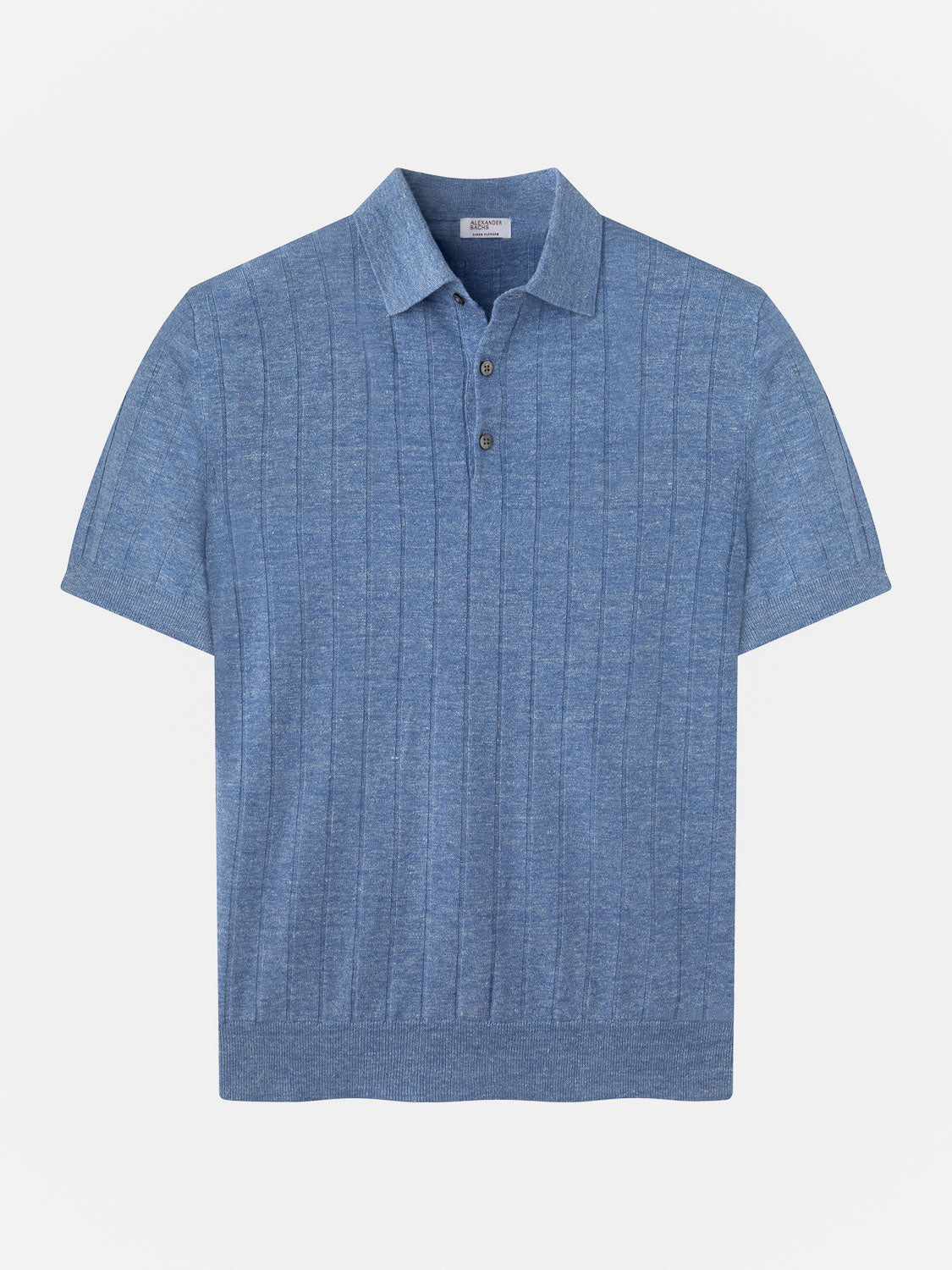 Ribbed Polo - Blue