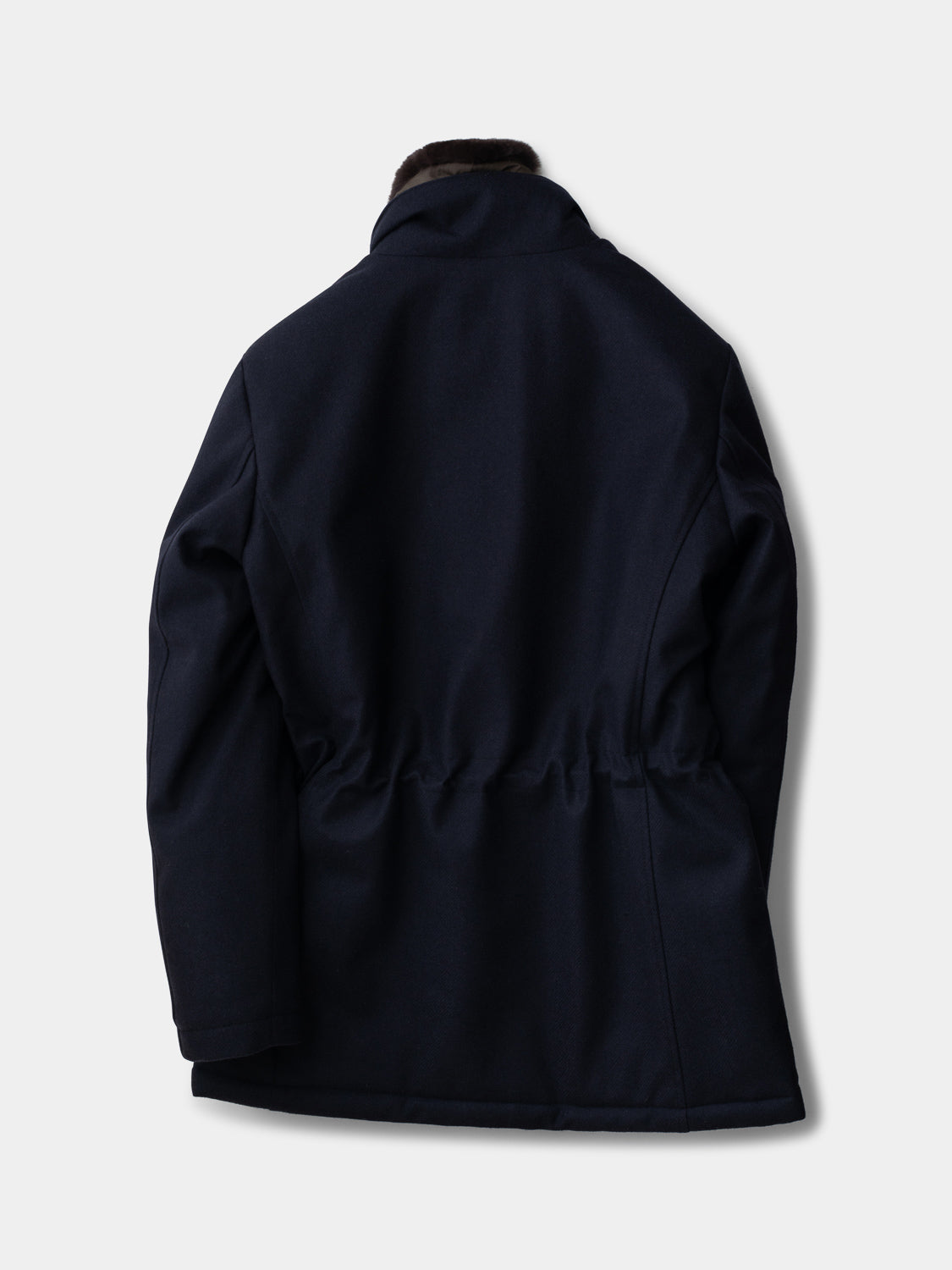 Voyager Coat with Fur Collar - Navy