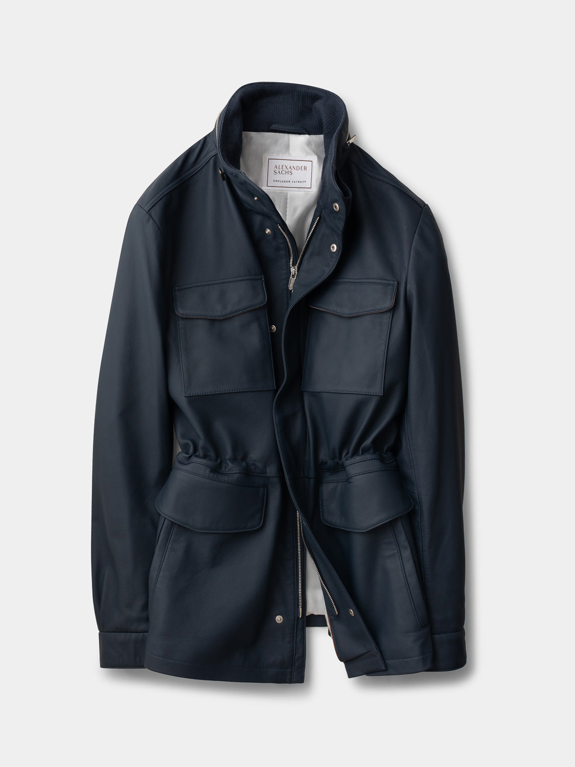 Explorer Jacket in Grain Leather - Ombre Blue