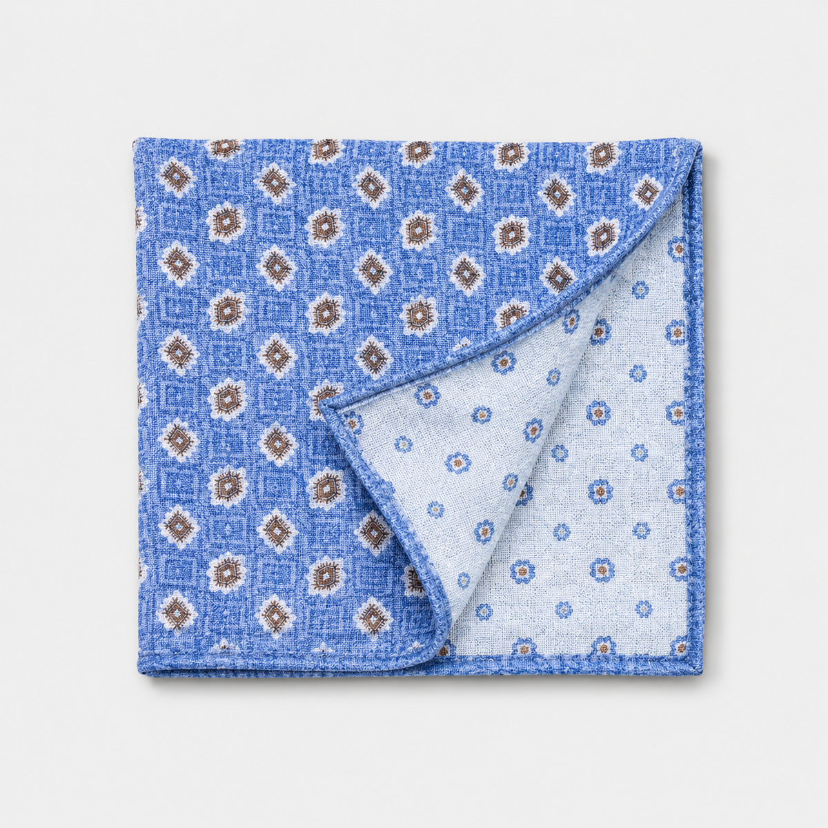 Pocket Square - Fantasy Blue & Beige