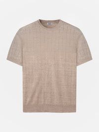 Ribbed T-shirt - Beige