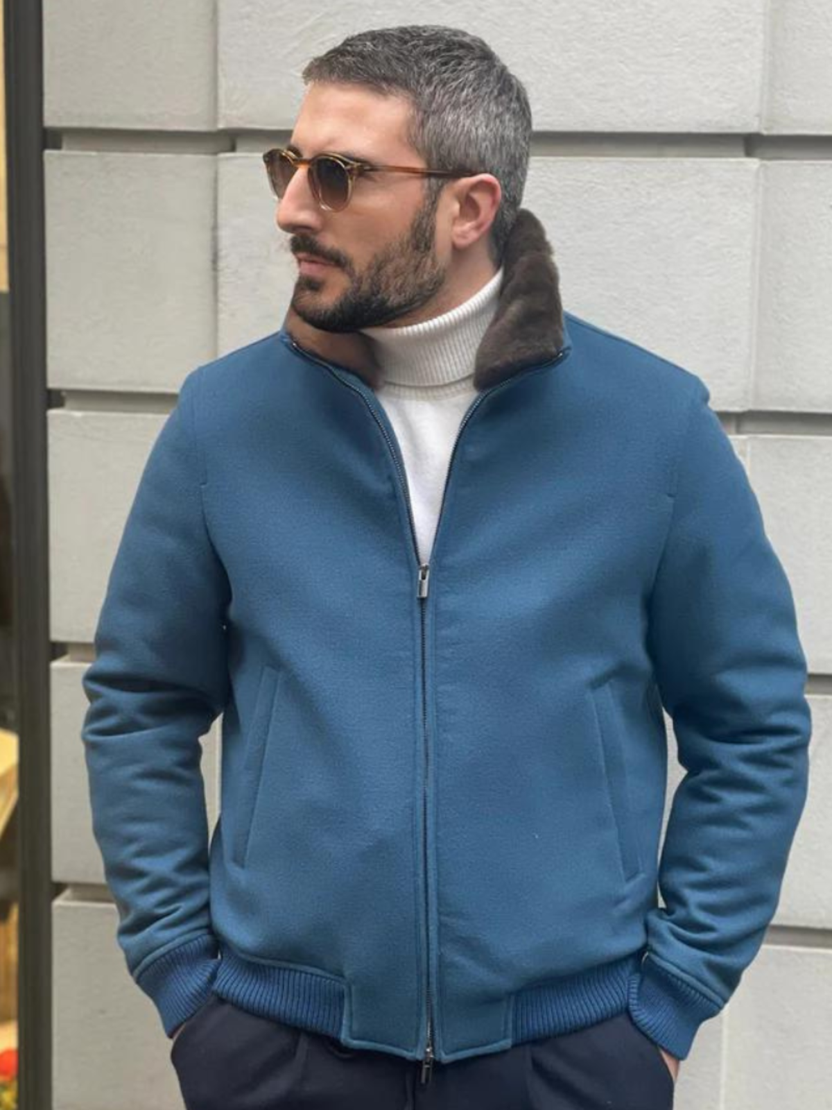 ICONIC BOMBER JACKET BLUE VEYRON