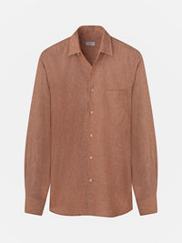 Hidden Button Down Shirt - Safran Linen