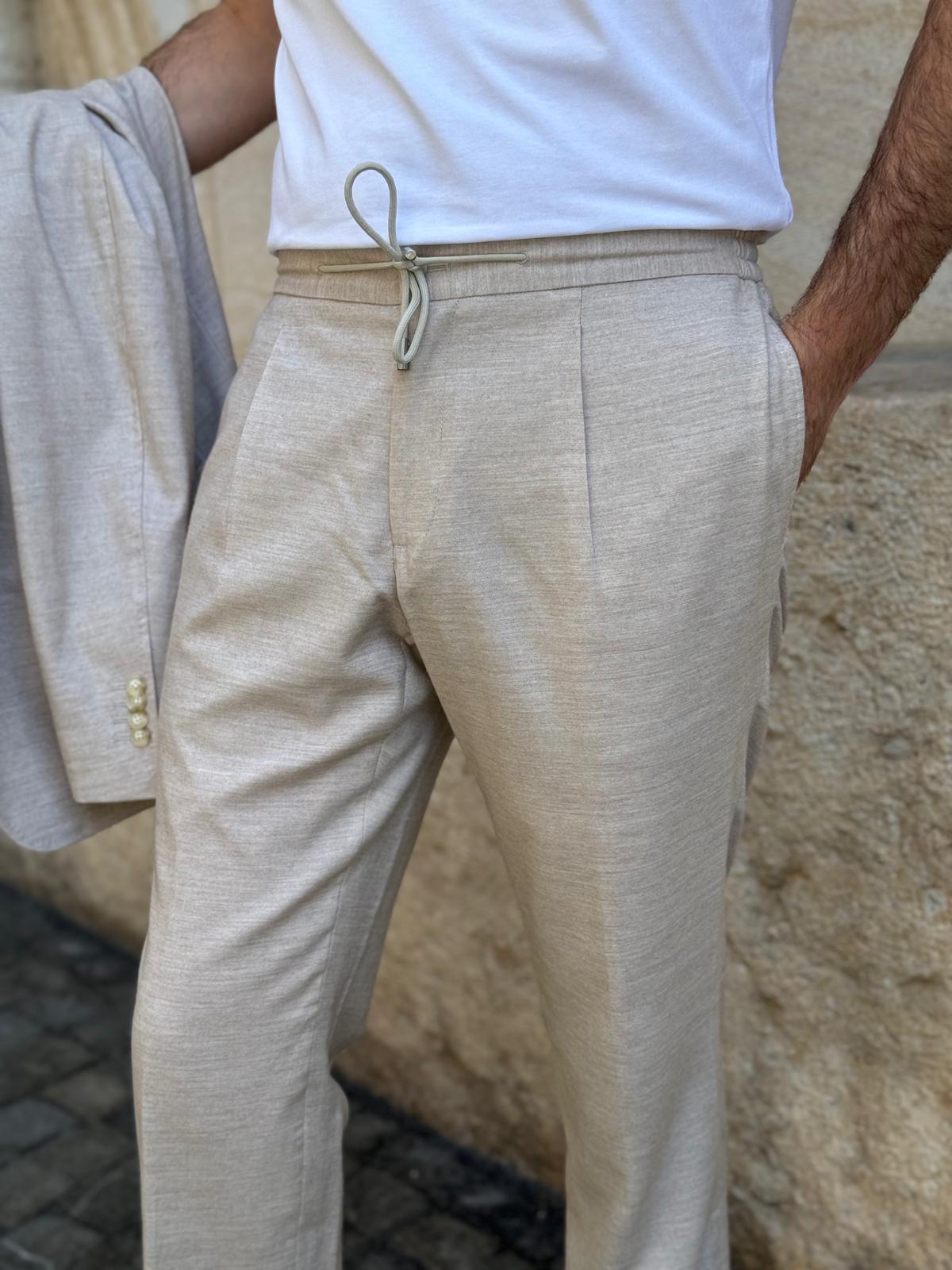 Jersey Trousers - Sand