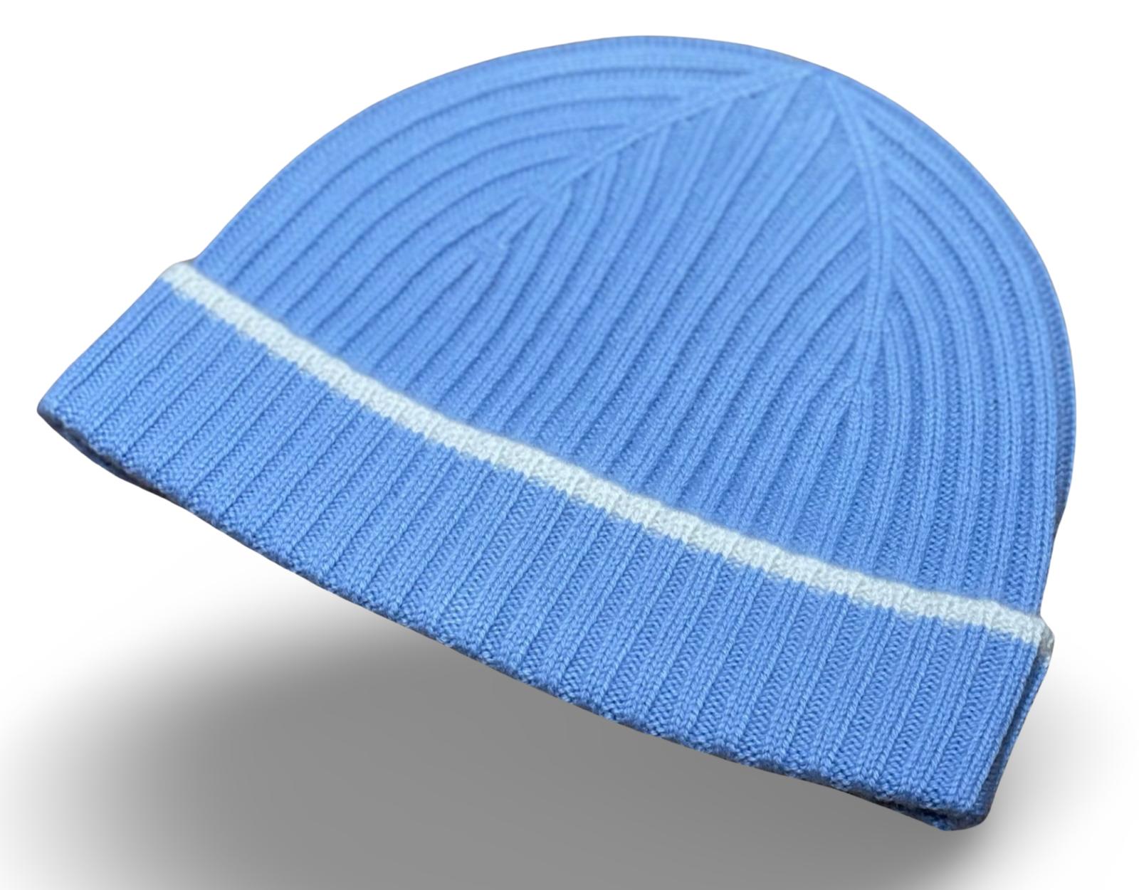 BEANIE CASHMERE SKY BLUE & CREMA