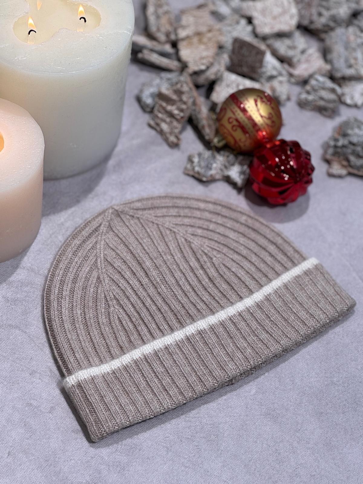 BEANIE CASHMERE BEIGE & CREMA