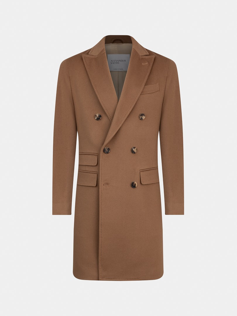 AS DOUBLE BREASTED COAT CASHMERE & WOOL CAMEL