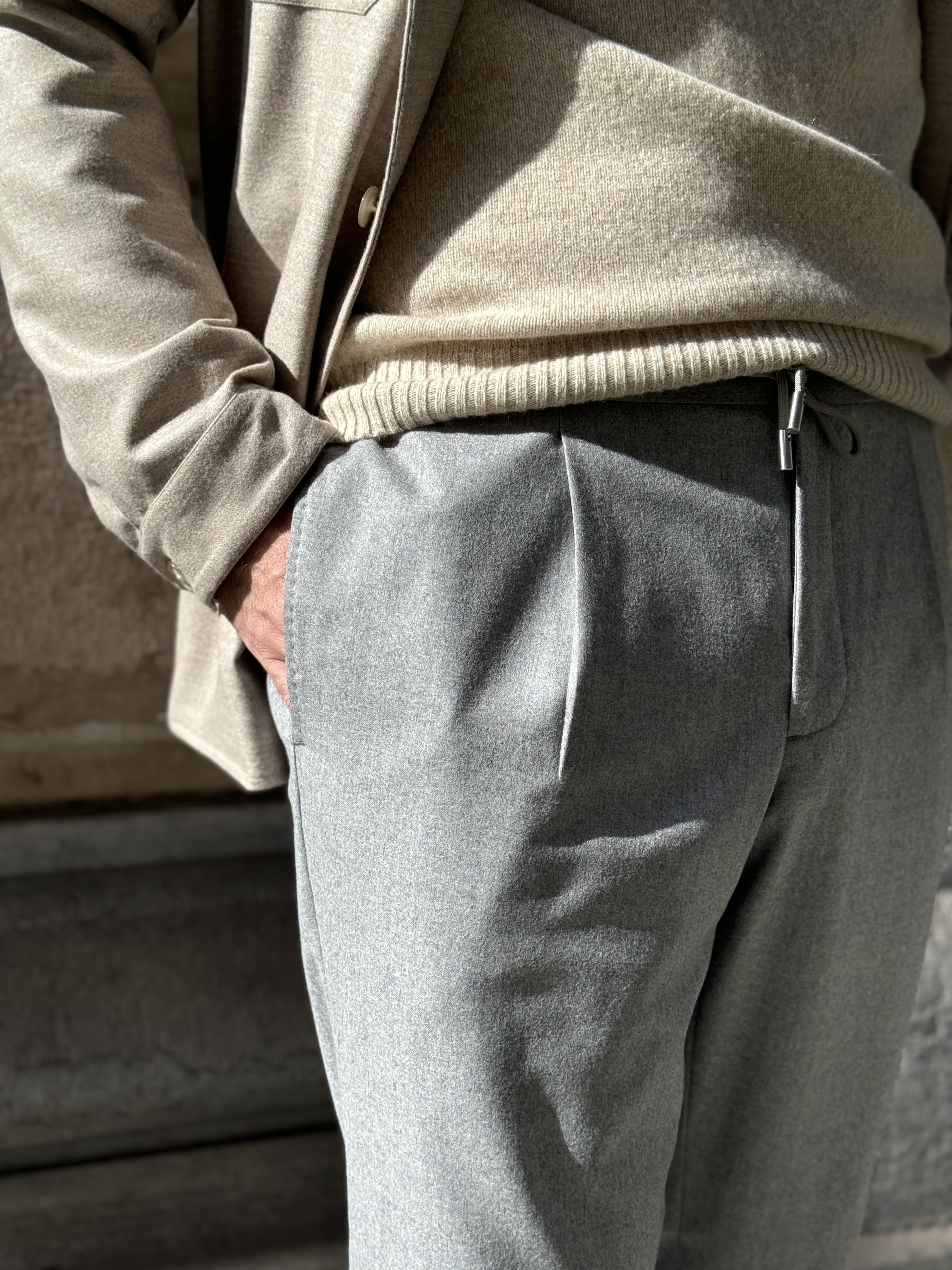 JOGGER PANTS FLANELLA - ICE