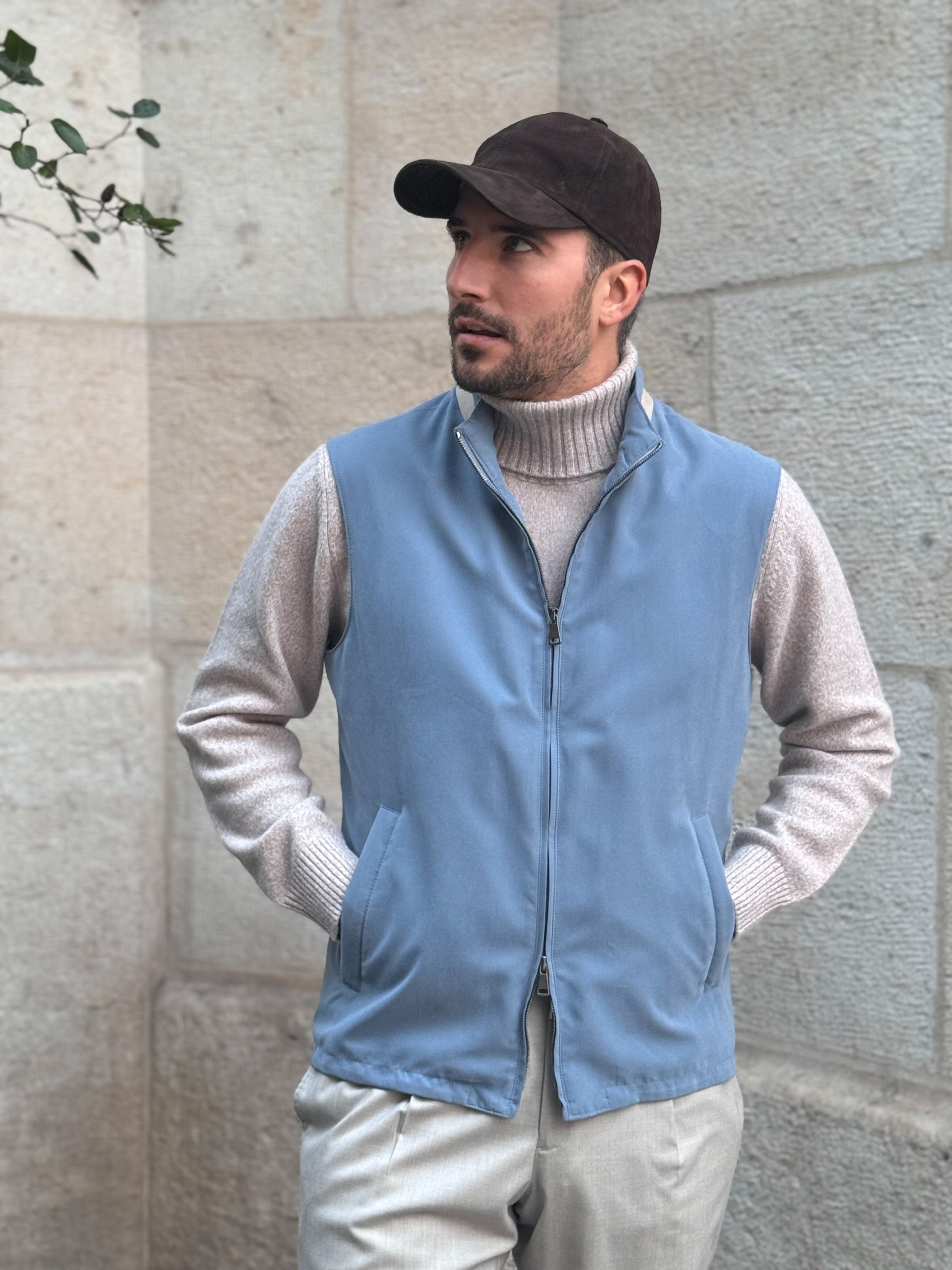 Voyager Sleeveless Jacket - Steel Blue