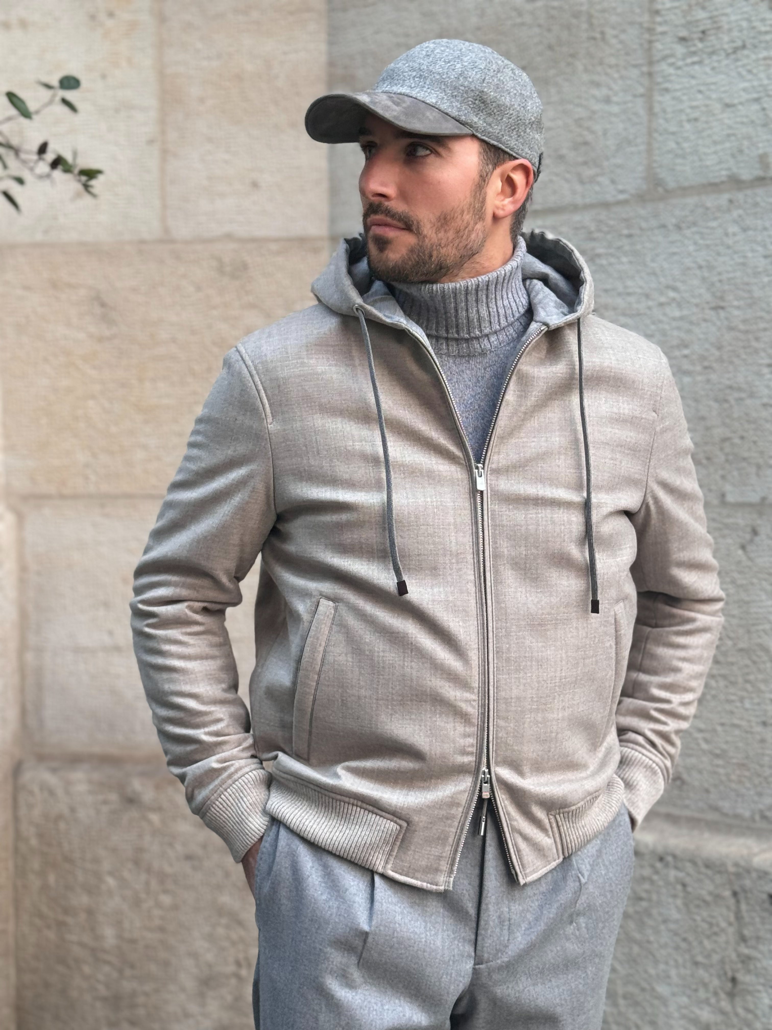 HOODIE JACKET - PECORA NERA BEIGE