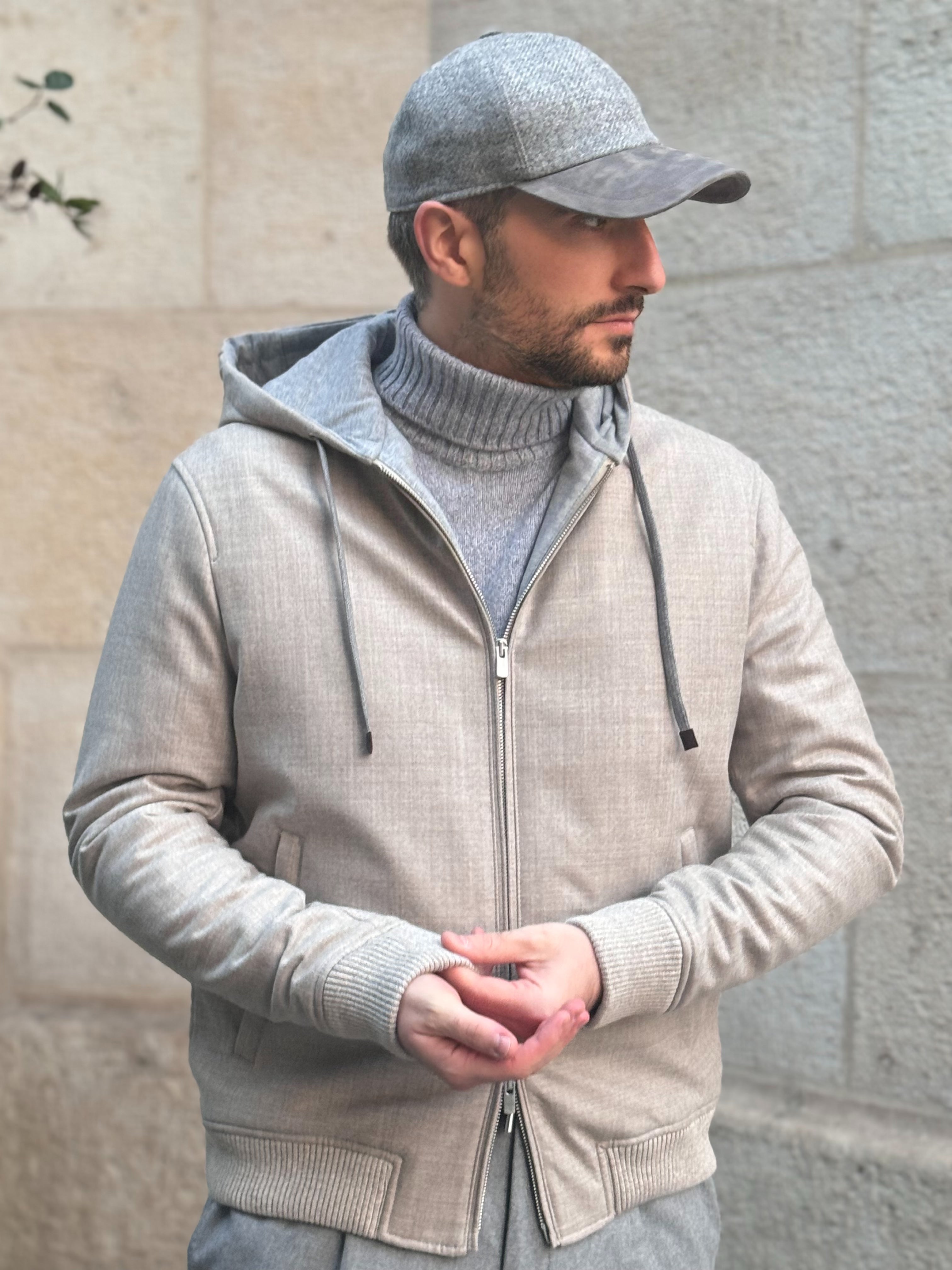 HOODIE JACKET - PECORA NERA BEIGE