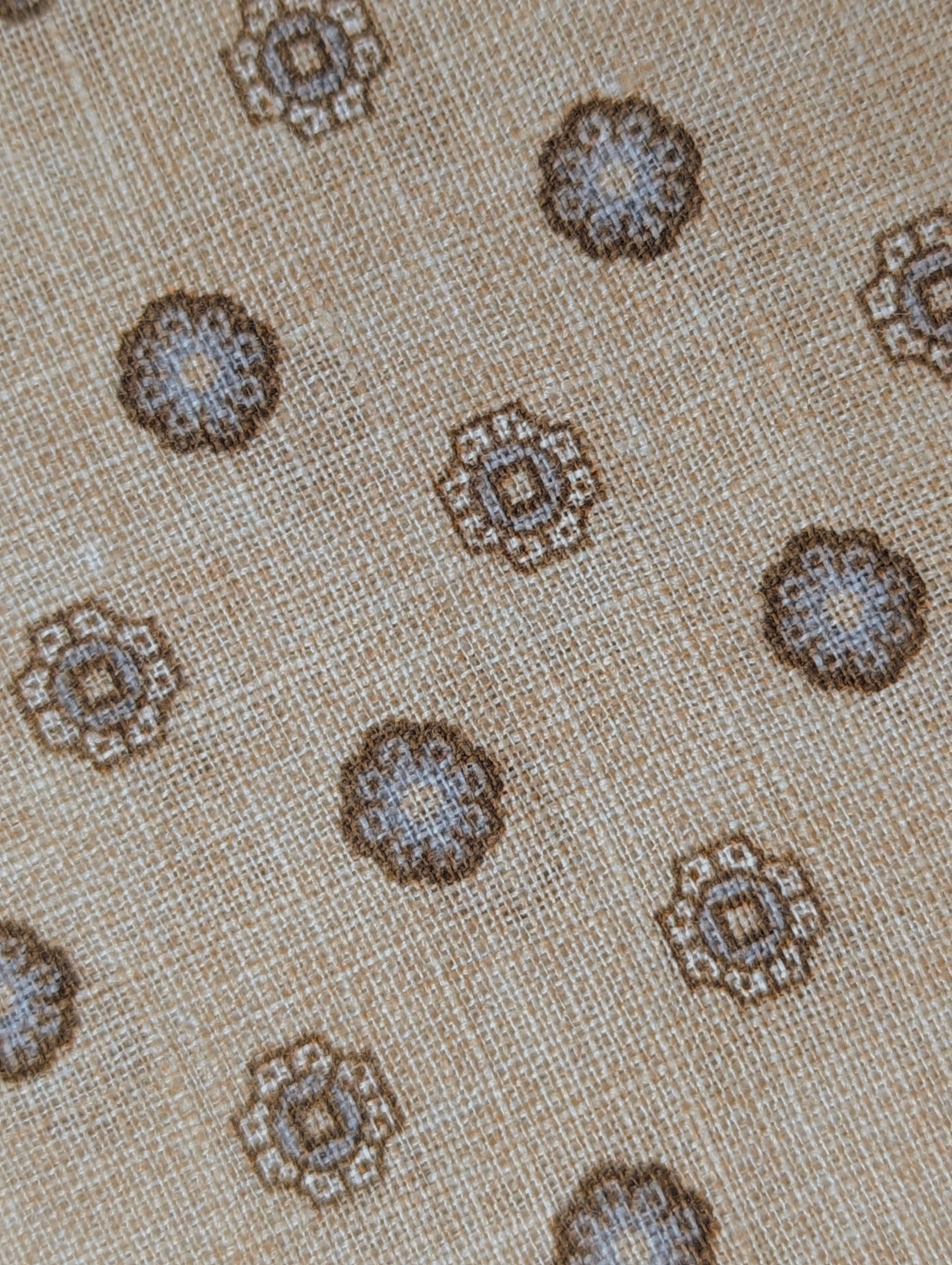 Pocket Square - Brown Flower Print