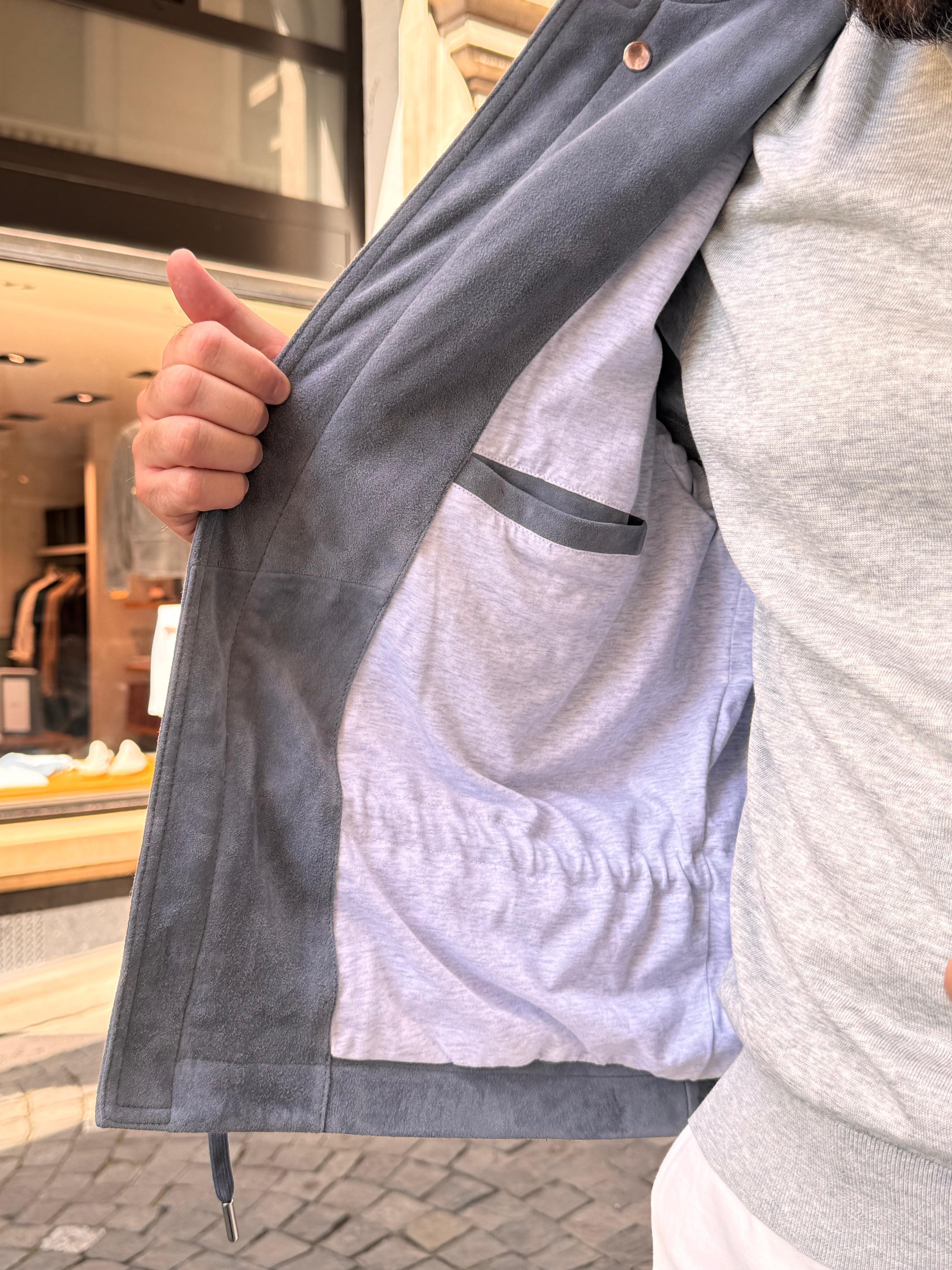 Straight Blouson - Ice Suede Leather