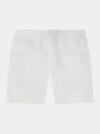 Two-pleats Linen Short - White