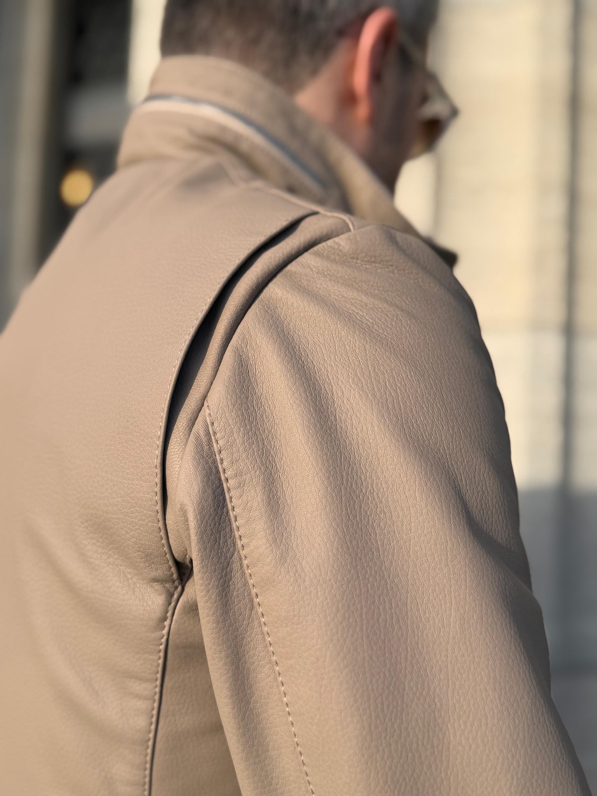 Explorer Jacket in Grain Leather - Grège