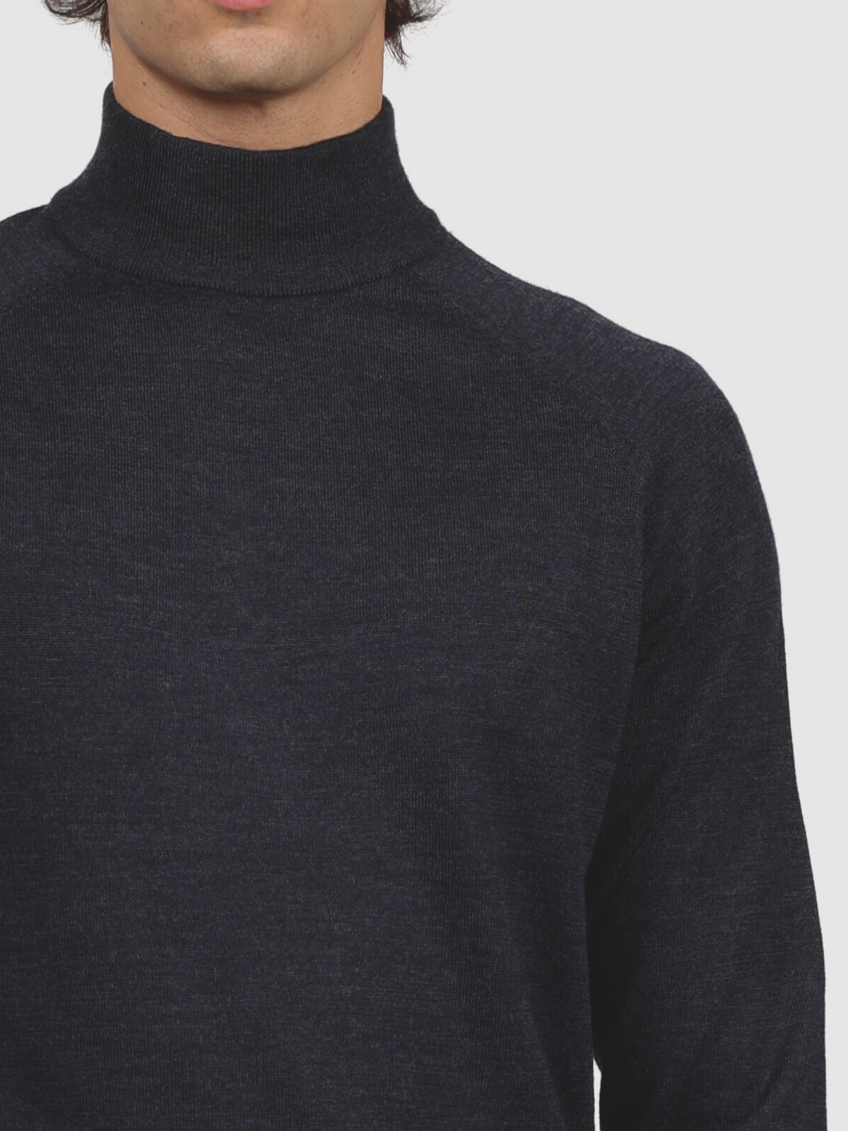 Granite blue knitted mock neck