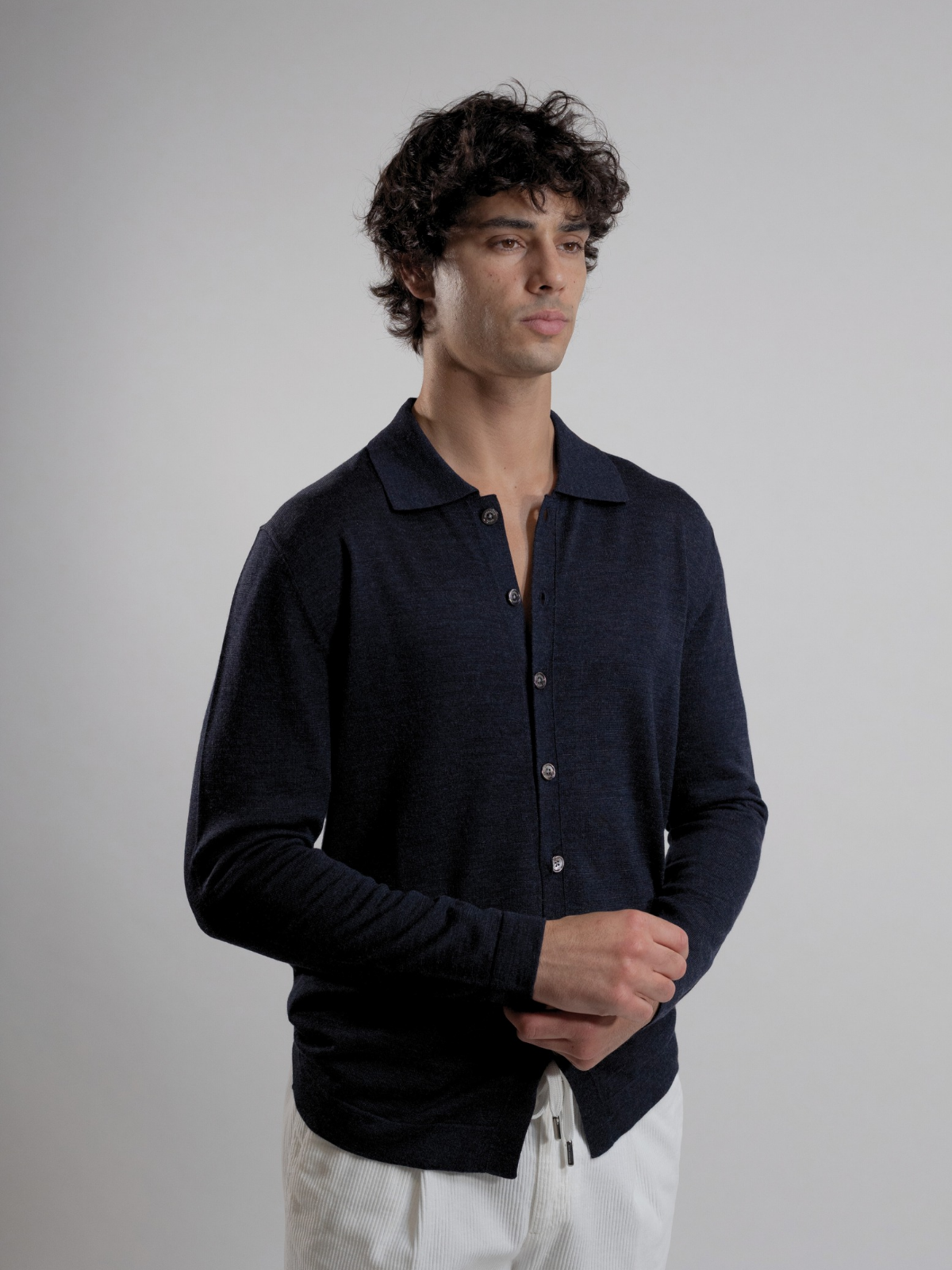 Granite blue knitted cardigan