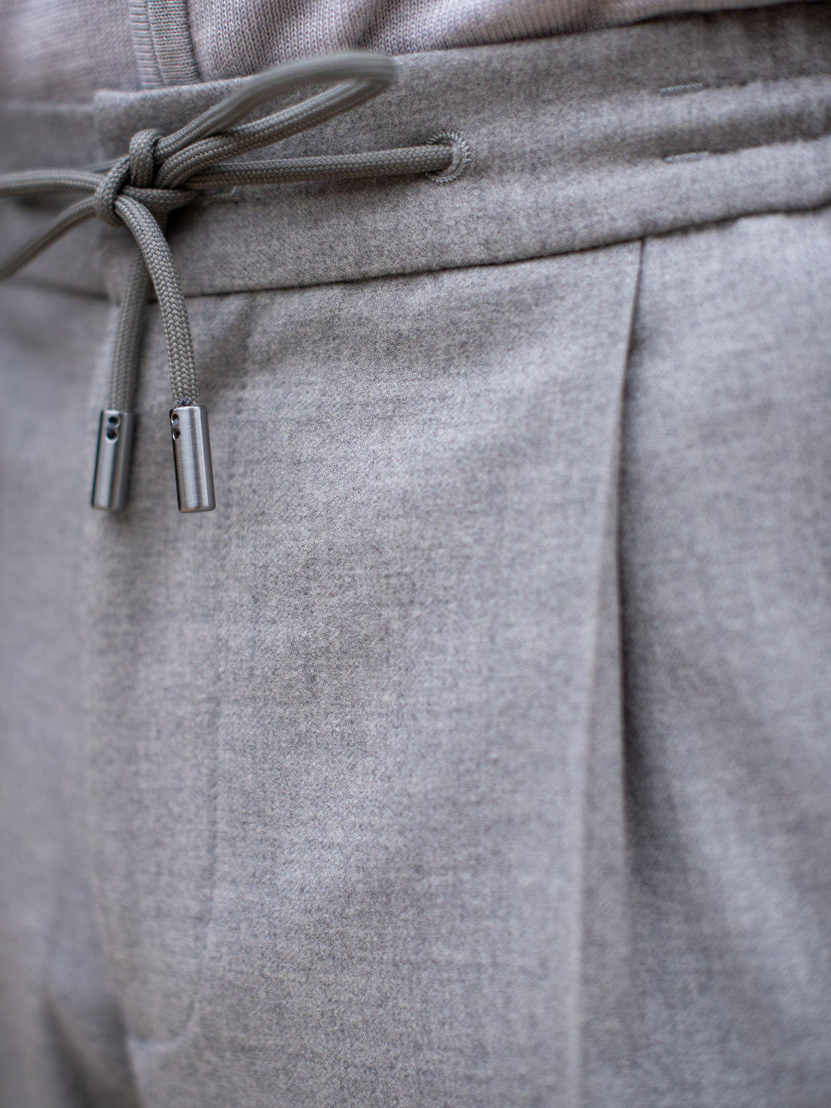 Flannel Jogger Pants with pin tuck - Grey