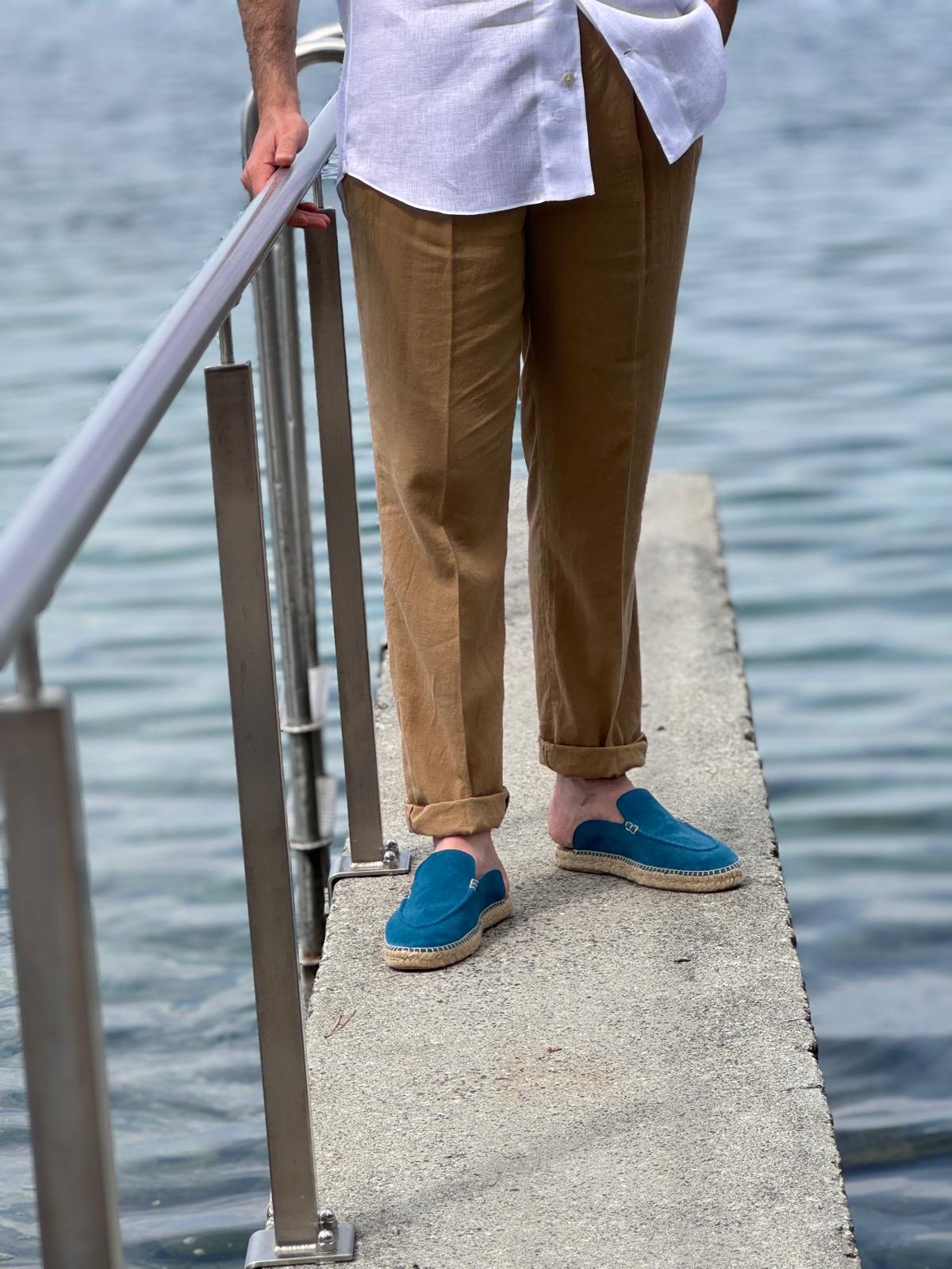 Elegant Trousers - Camel Linen