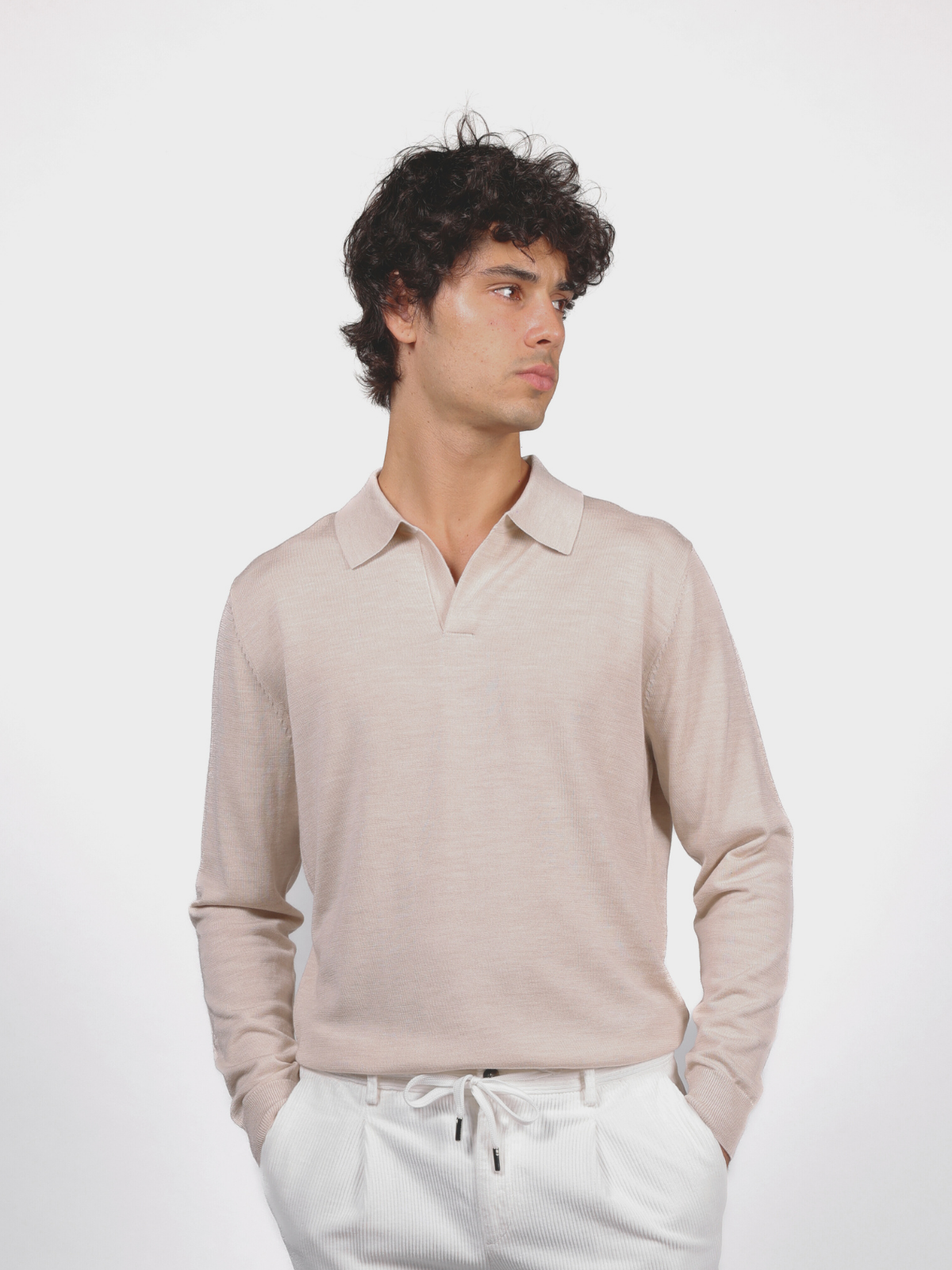 Sandshell longsleeves knitted polo