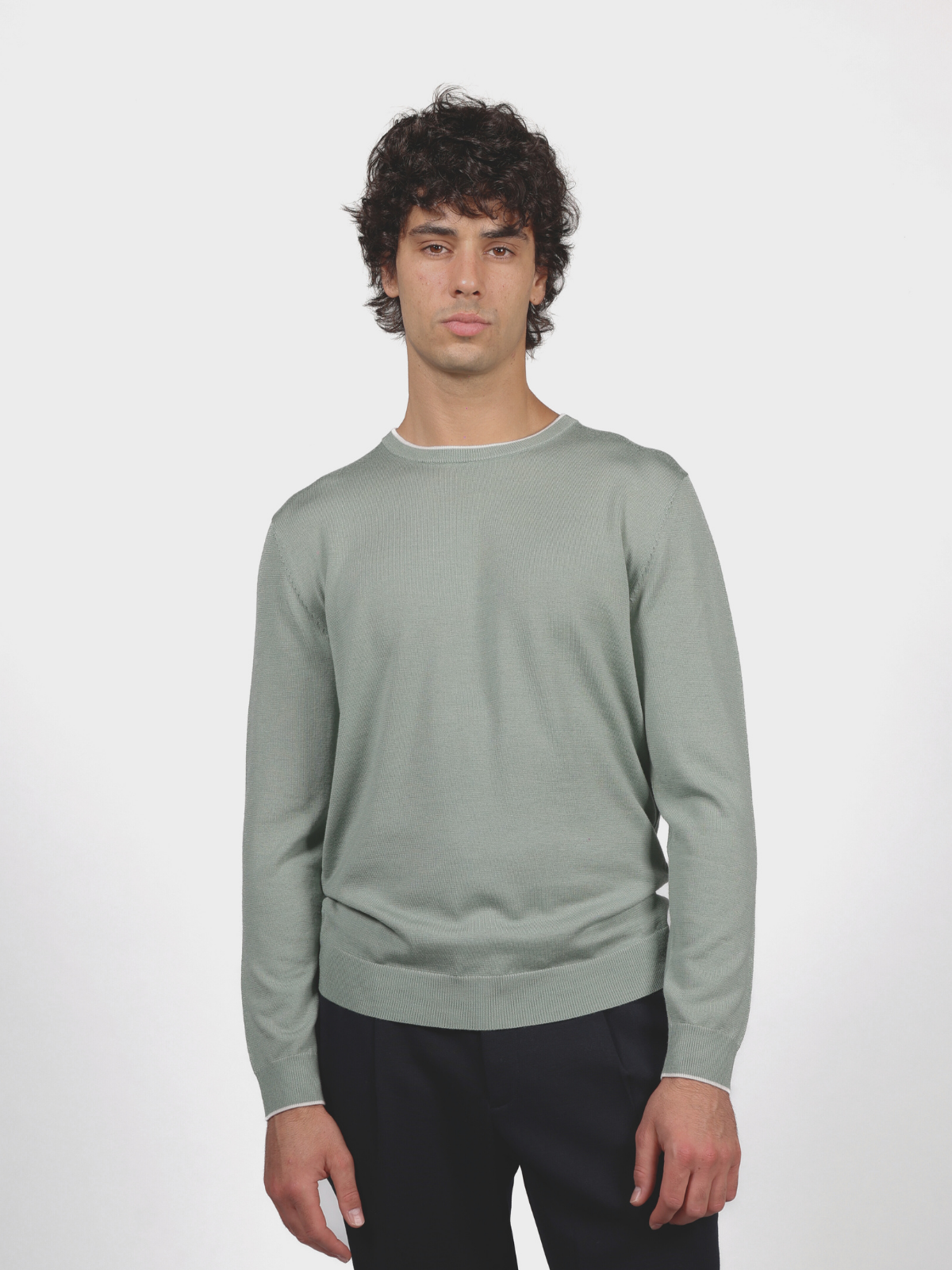 Sage green knitted crewneck